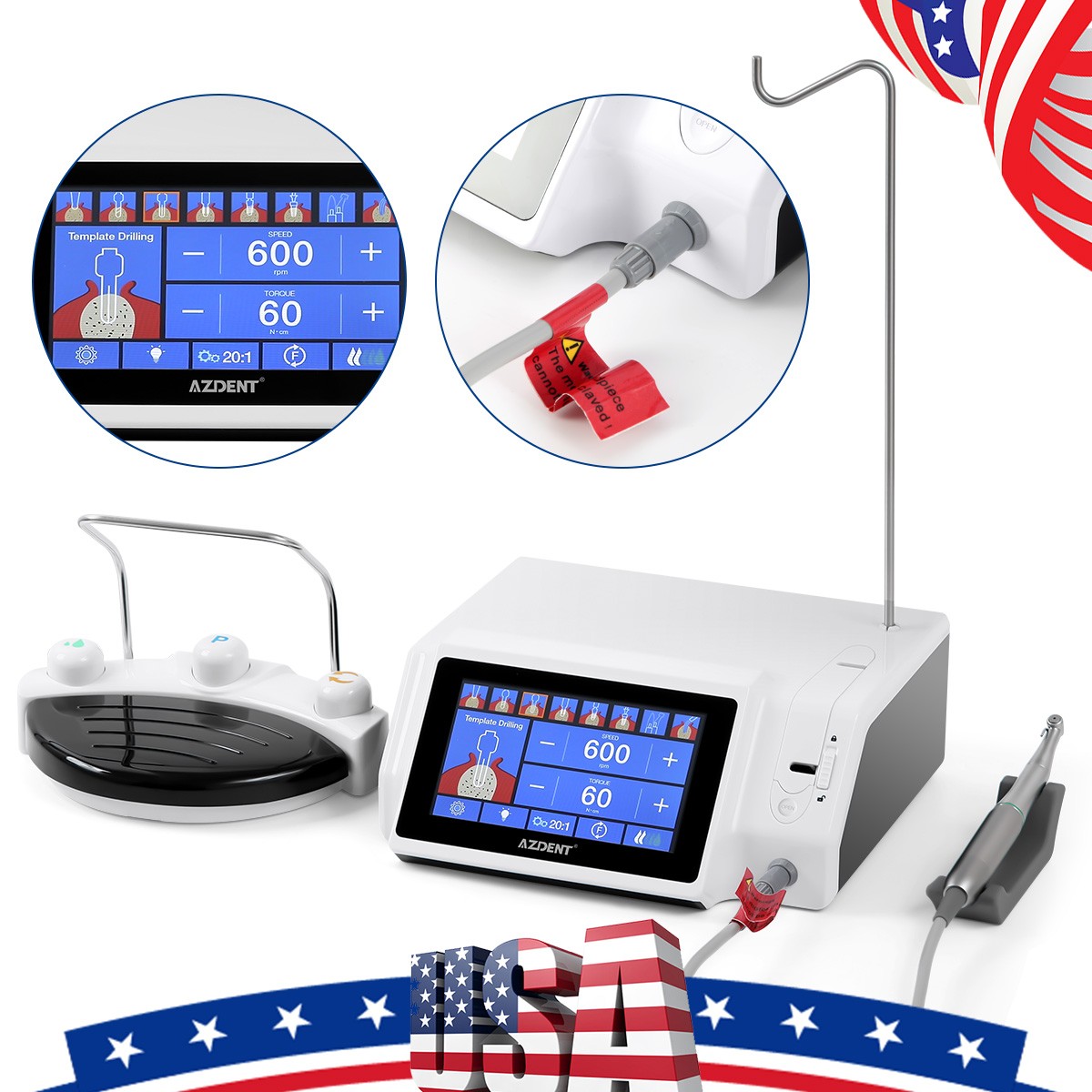 COXO C Sailor Pro Dental Surgical LED Implant Motor System 20:1 Contra Angle