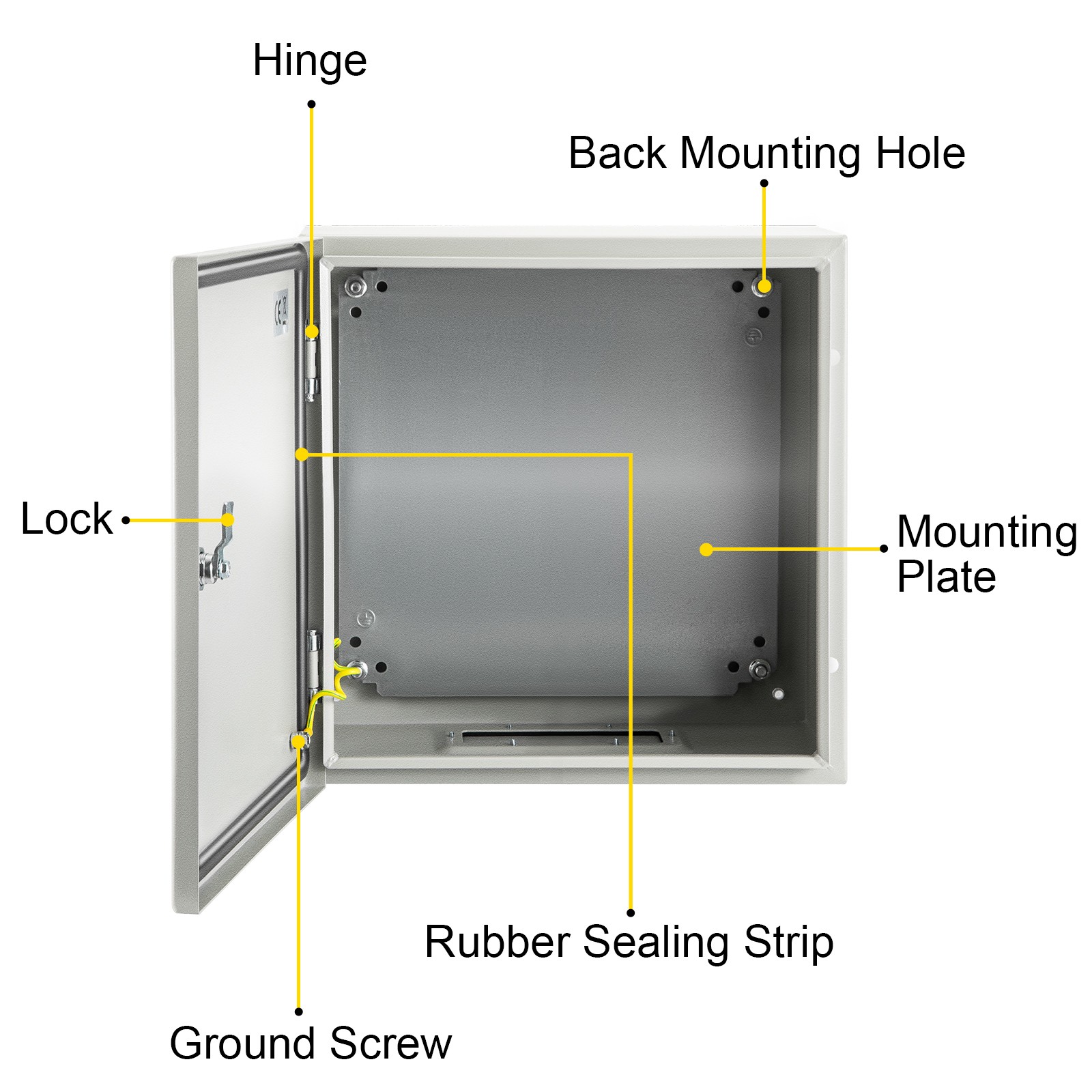 VEVOR Steel Electrical Box Electrical Enclosure Box 12x12x8» Carbon Steel IP65