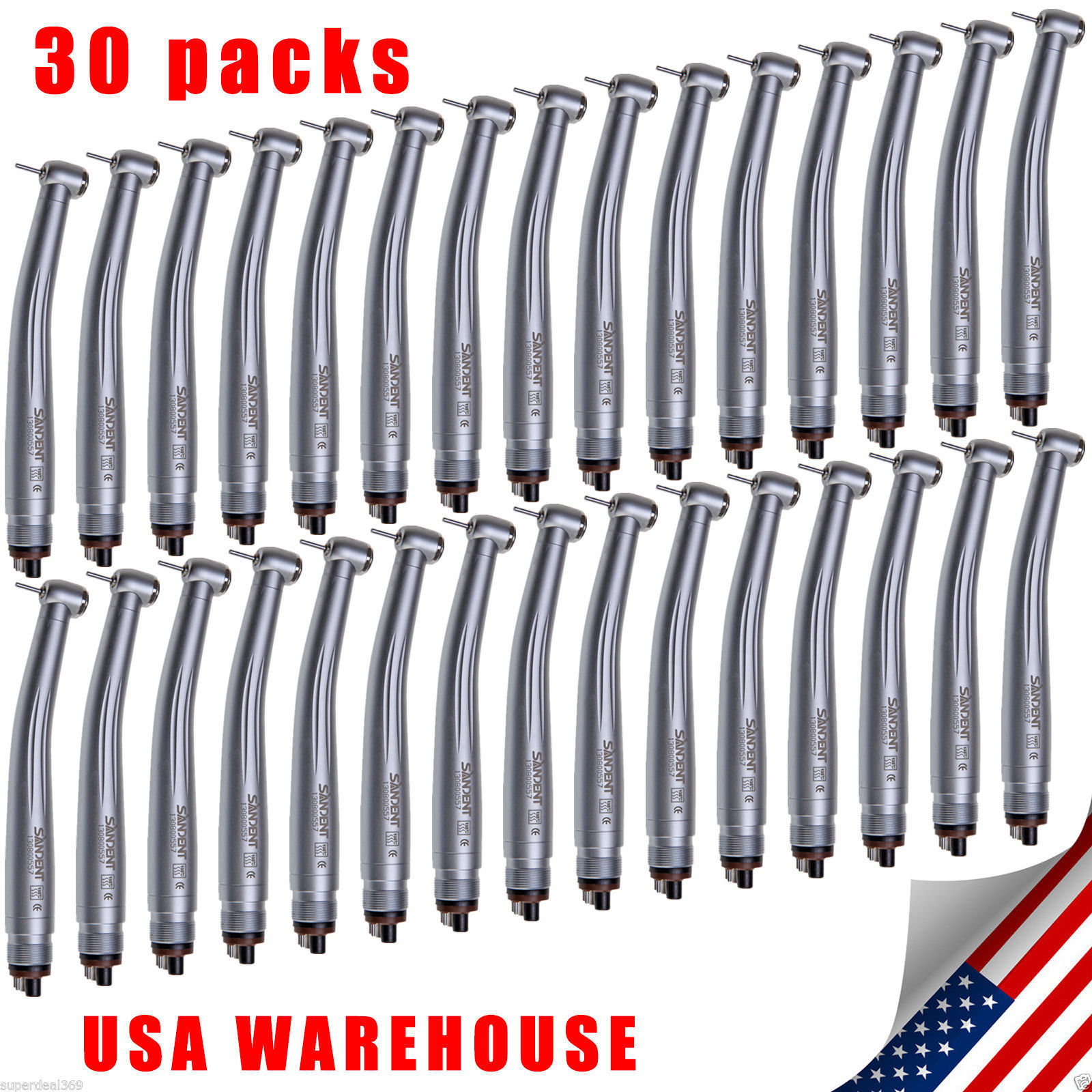 30pcs SANDENT NSK Style Dental High Speed Handpiece Push Button 4 Hole STNABM