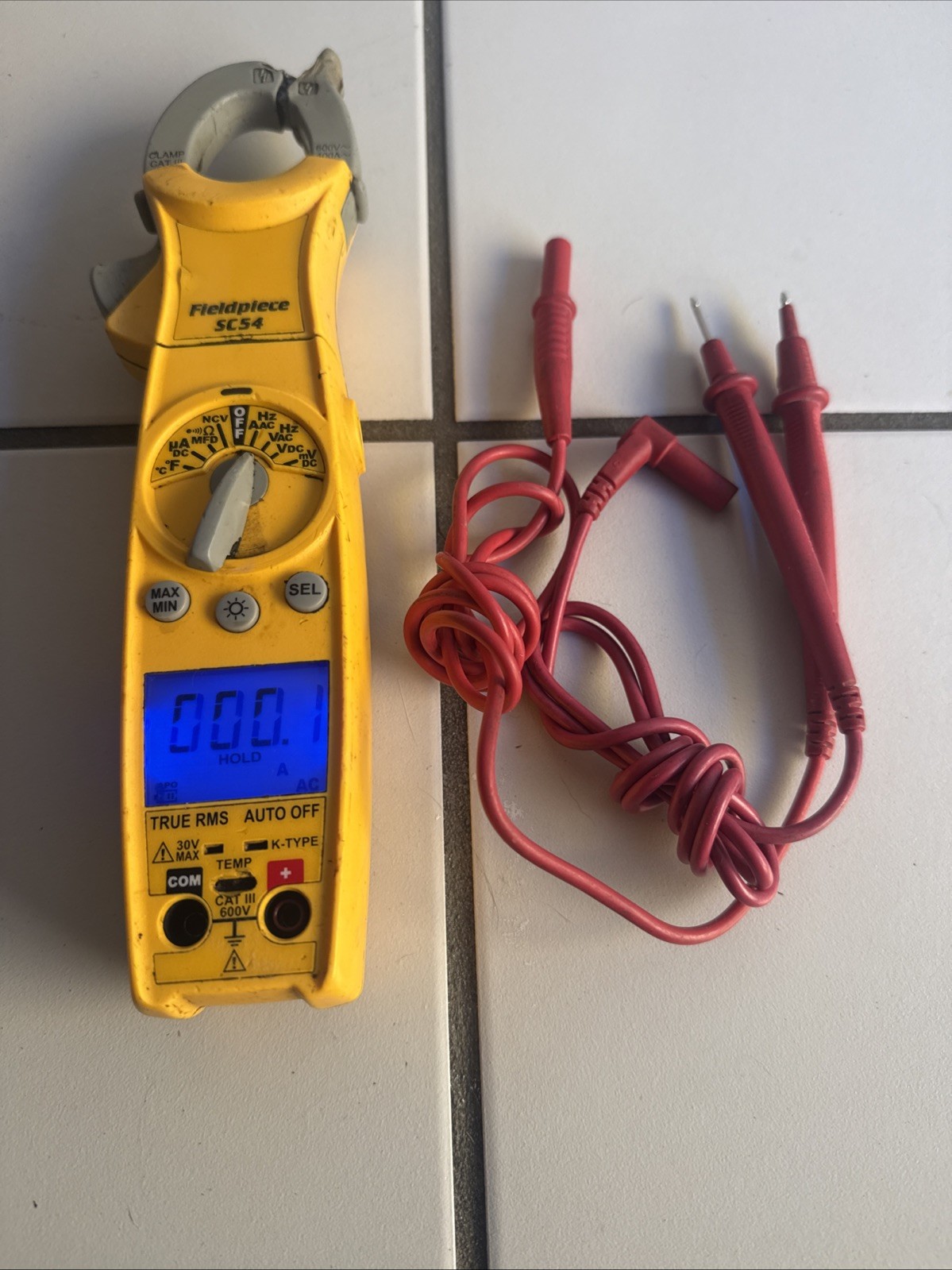 Fieldpiece SC54 TRUE RMS Clamp meter 600V 400A CAT III Temp Type K Works Leads