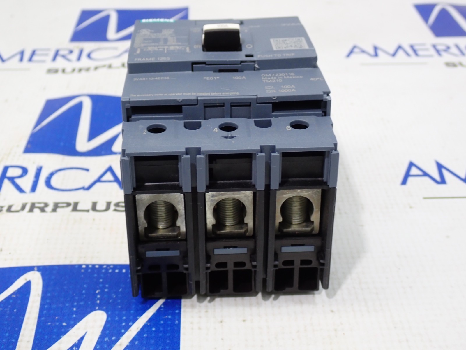 Siemens 3VA4 Circuit Breaker 3VA4110-4ED34-0AA0 100A 3P 25kA @ 480VAC – TESTED