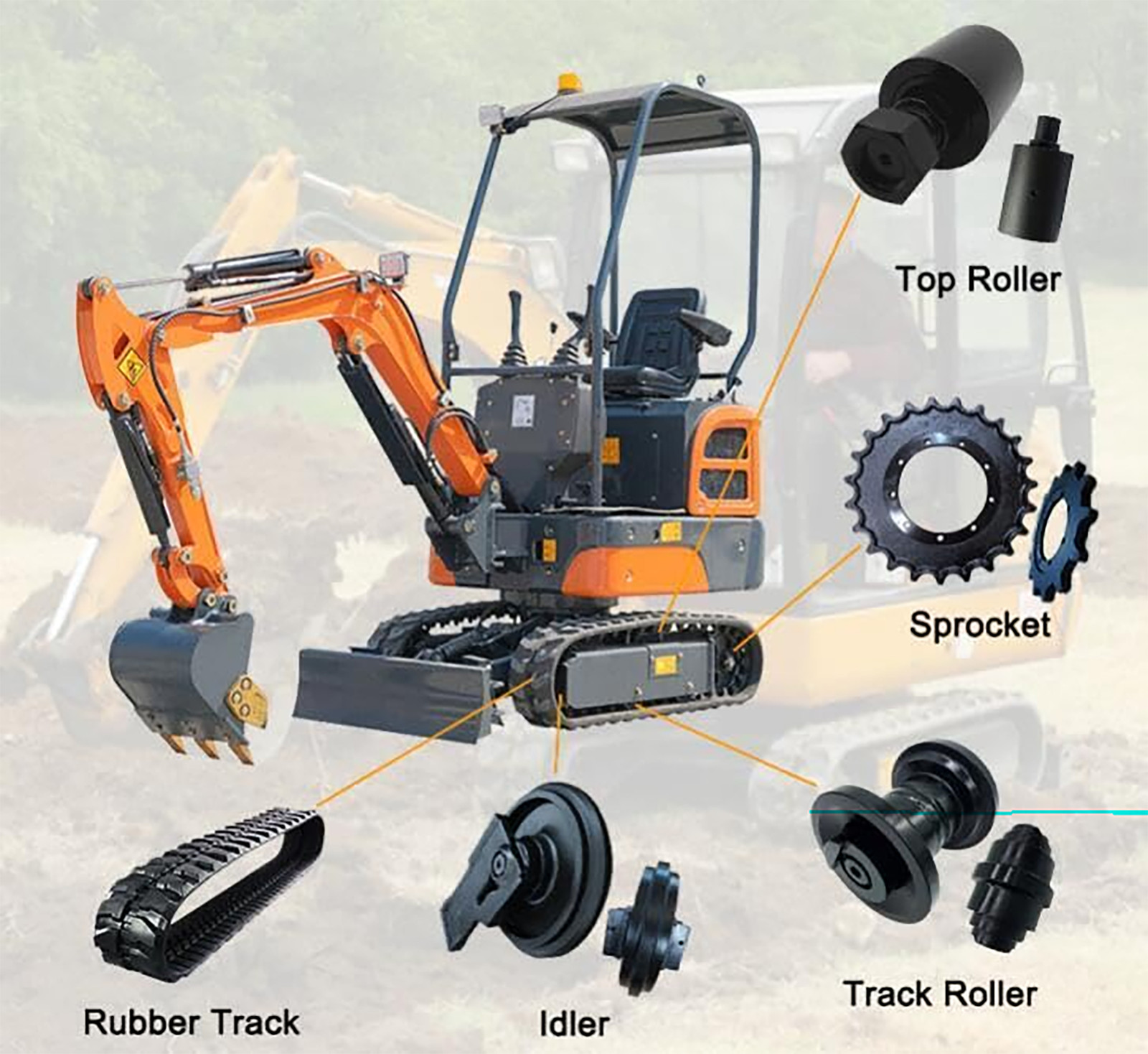 Bottom Roller FIT Kubota KX121-3 Mini Excavator Undercarriage RD118 21700
