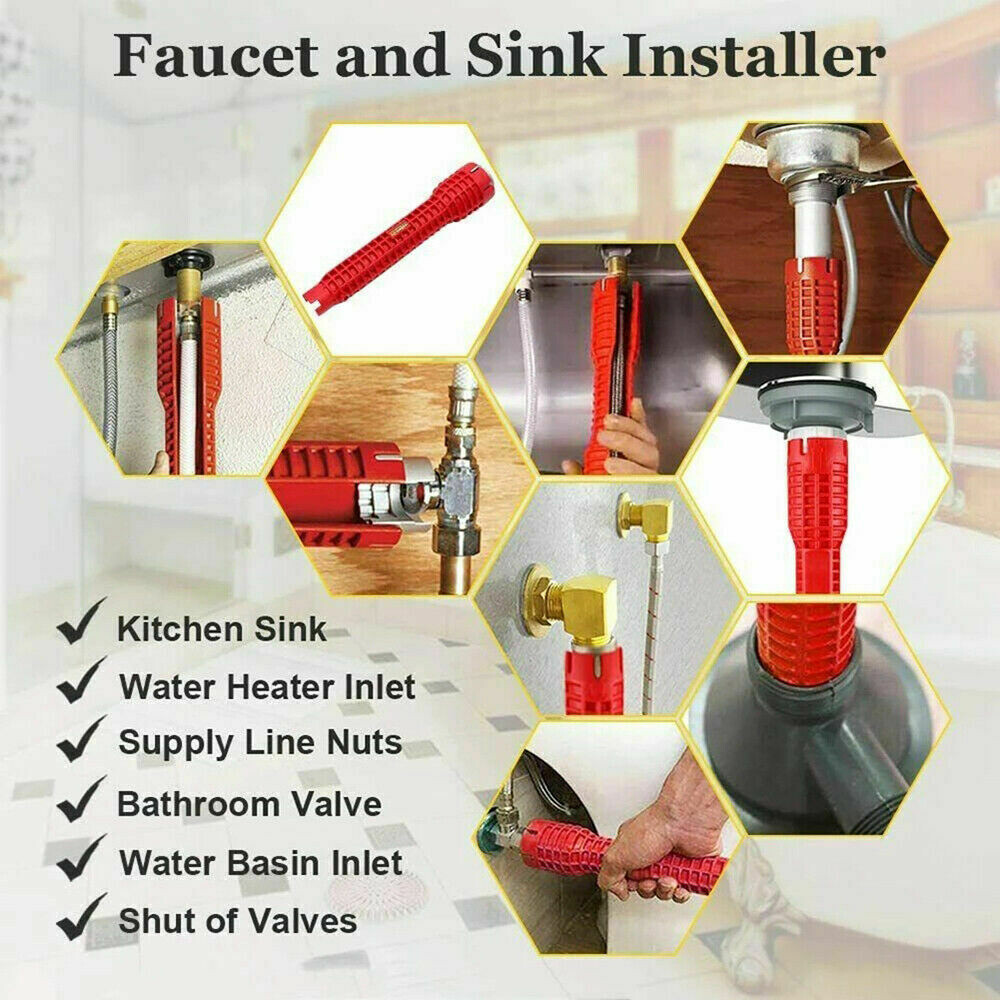 New 8in1 Faucet and Sink Installer Multi Tool Plumbing Repair Removal Tool US