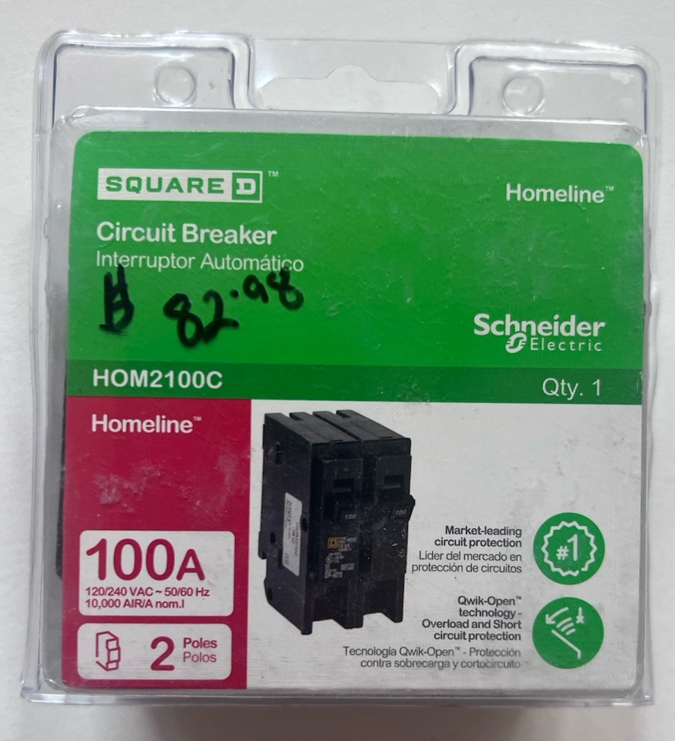 New Square D HOM2100C 100 A Miniature Circuit Breaker 2 Pole 120/240v