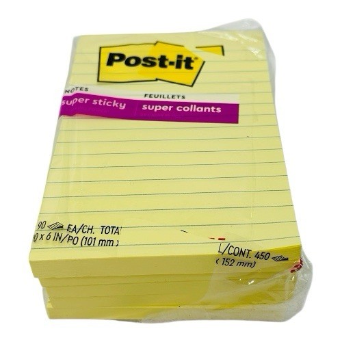 Lot of 23 Pads Post it Notes 3″ x 3″, 4″ x 4″ & 4″ x 6″ Lined Canary & Color