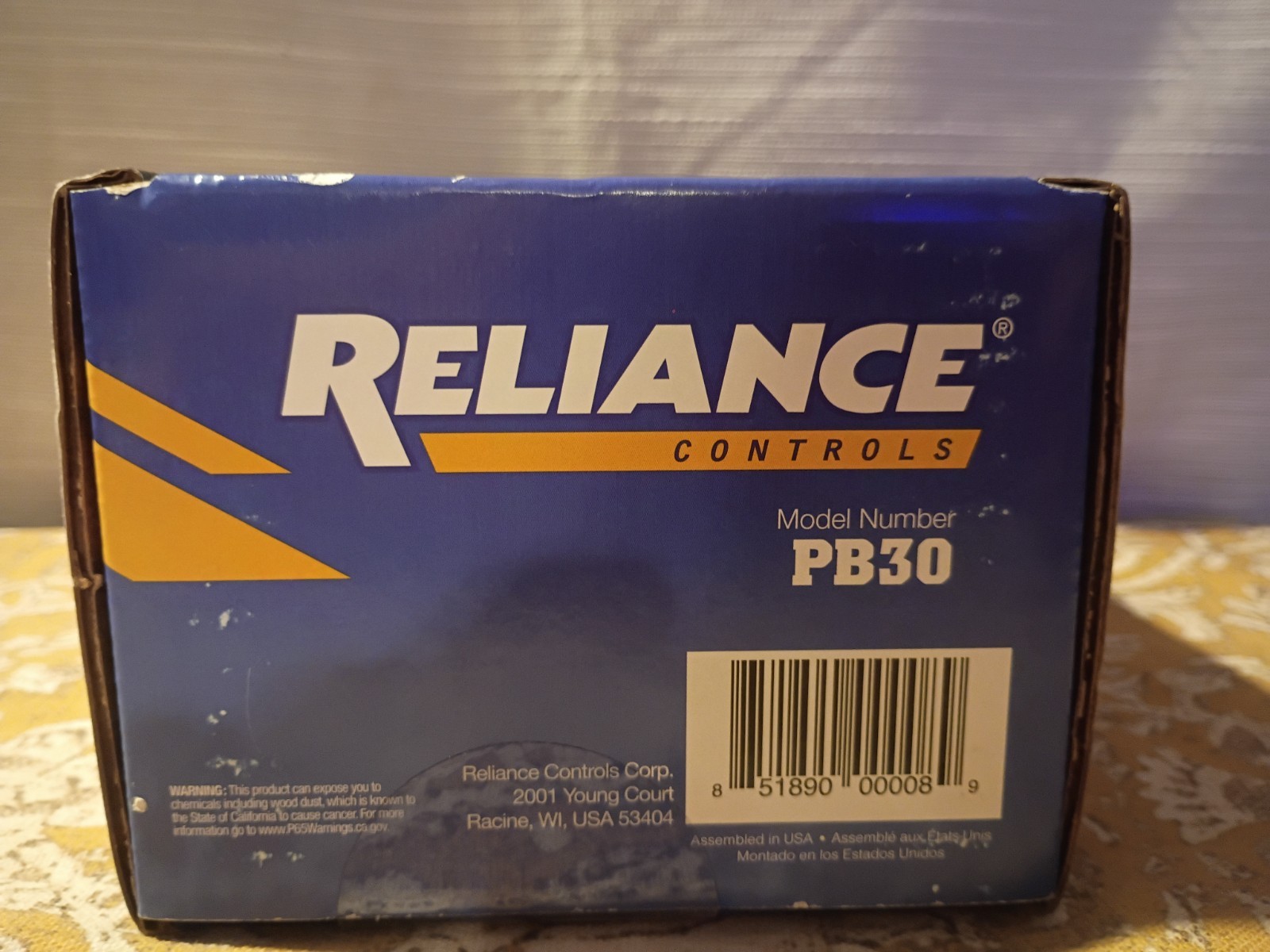 RELIANCE CONTROLS Power Inlet Box For Generator Cord Connection L14-30 Grey PB30