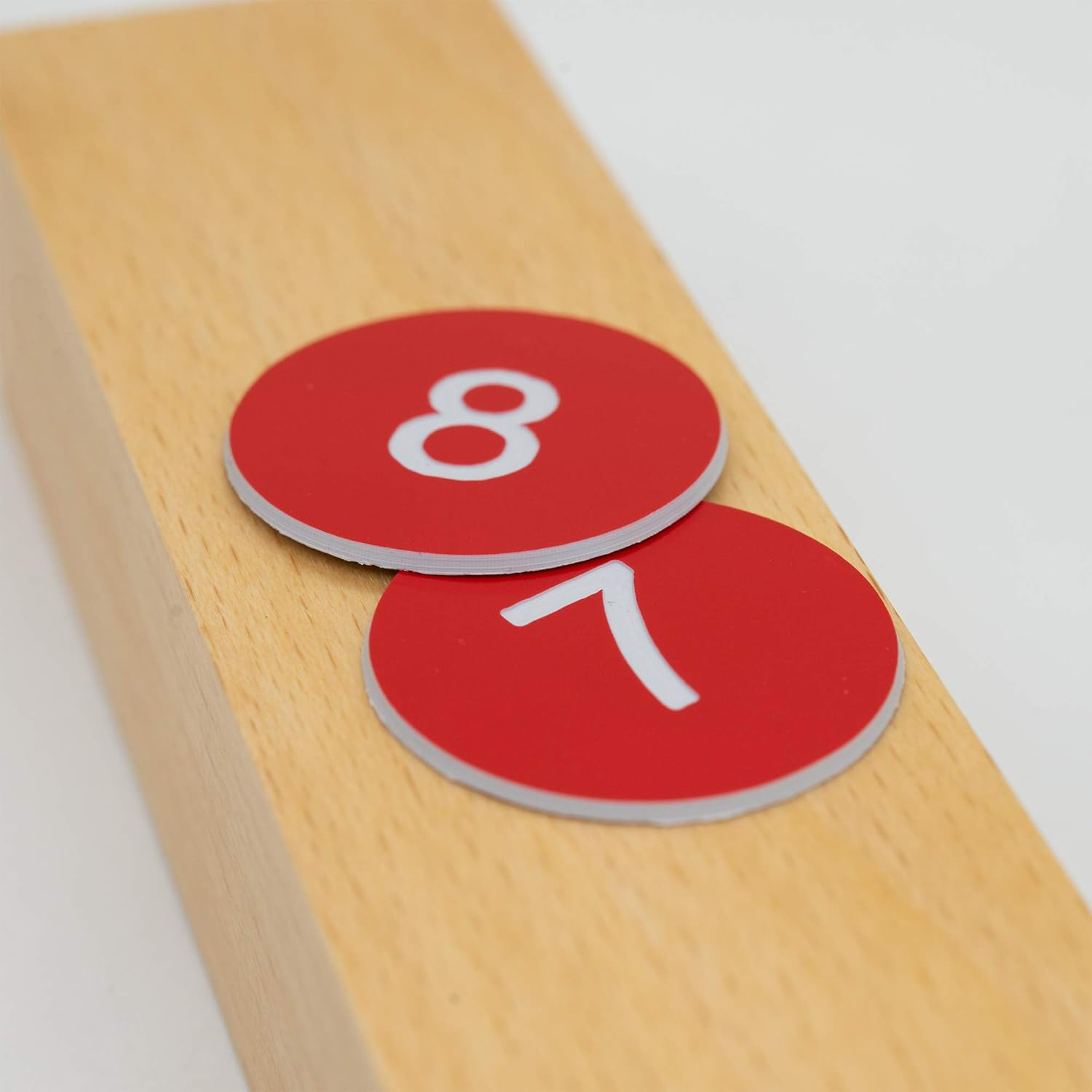 Plastic Number Tags Engraved Numbered Tags without Hole (1-100, Red)
