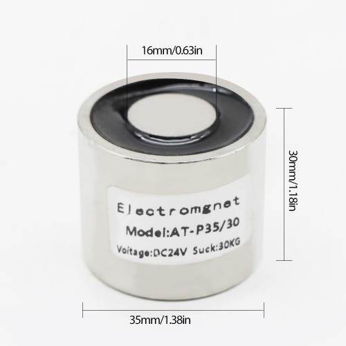 35x30mm DC 24V 66LB 30Kg 300N Suction Holding Electromagnet Sole Size: 35×30mm