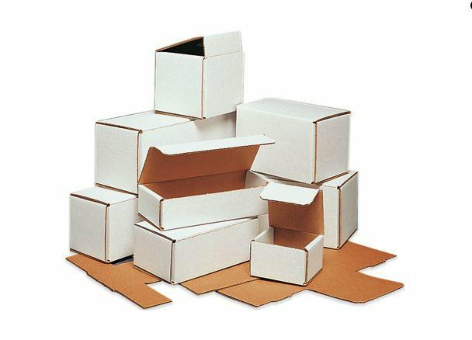 Choose 50-200 boxes 8 x 6 x 4″ Corrugated Mailer White Cardboard Folding Carton