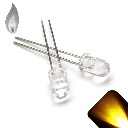 10 x LED 5mm Yellow Gold Candle Flicker Ultra Bright Flickering LEDs Model Prop