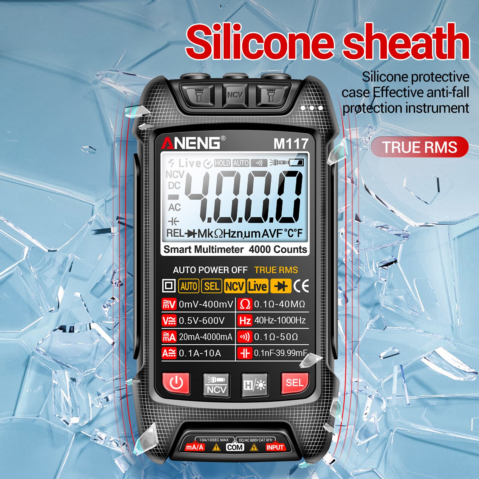M117 Multimeter Smart Digital 4000 Counts AC/DC Voltage Current CKPM