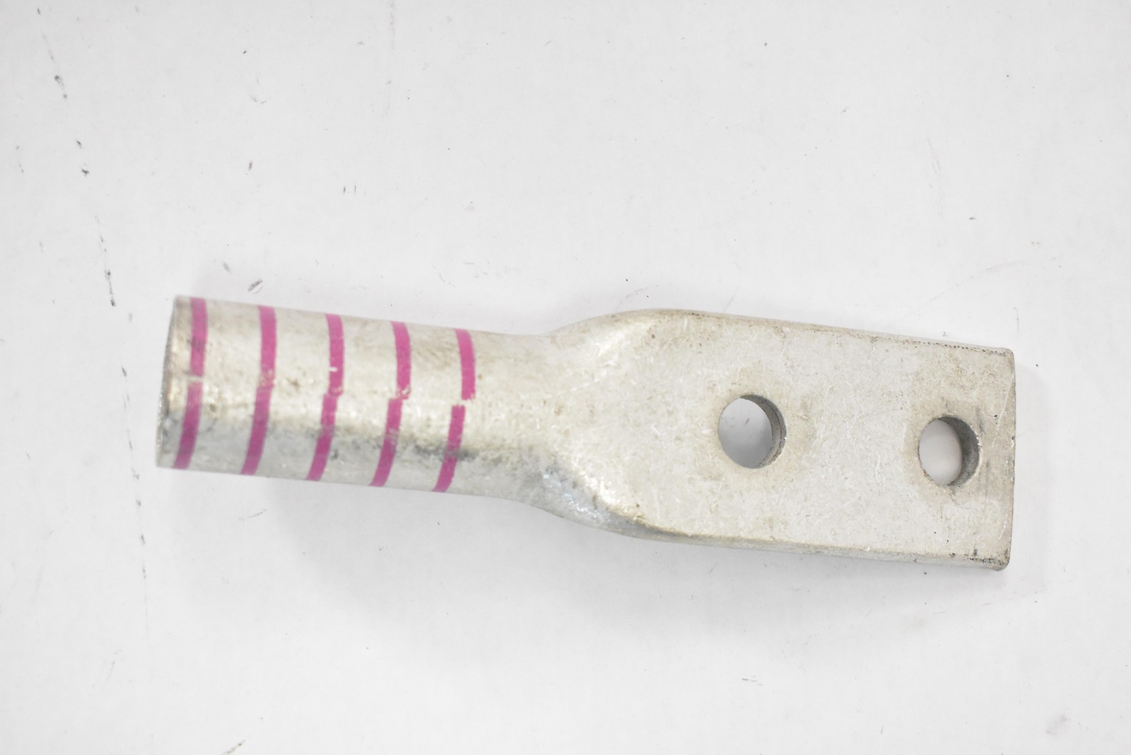 Burndy Crimp Connector 2-Hole Compression Lug Pink Stripe DIE L99 Copper Alloy