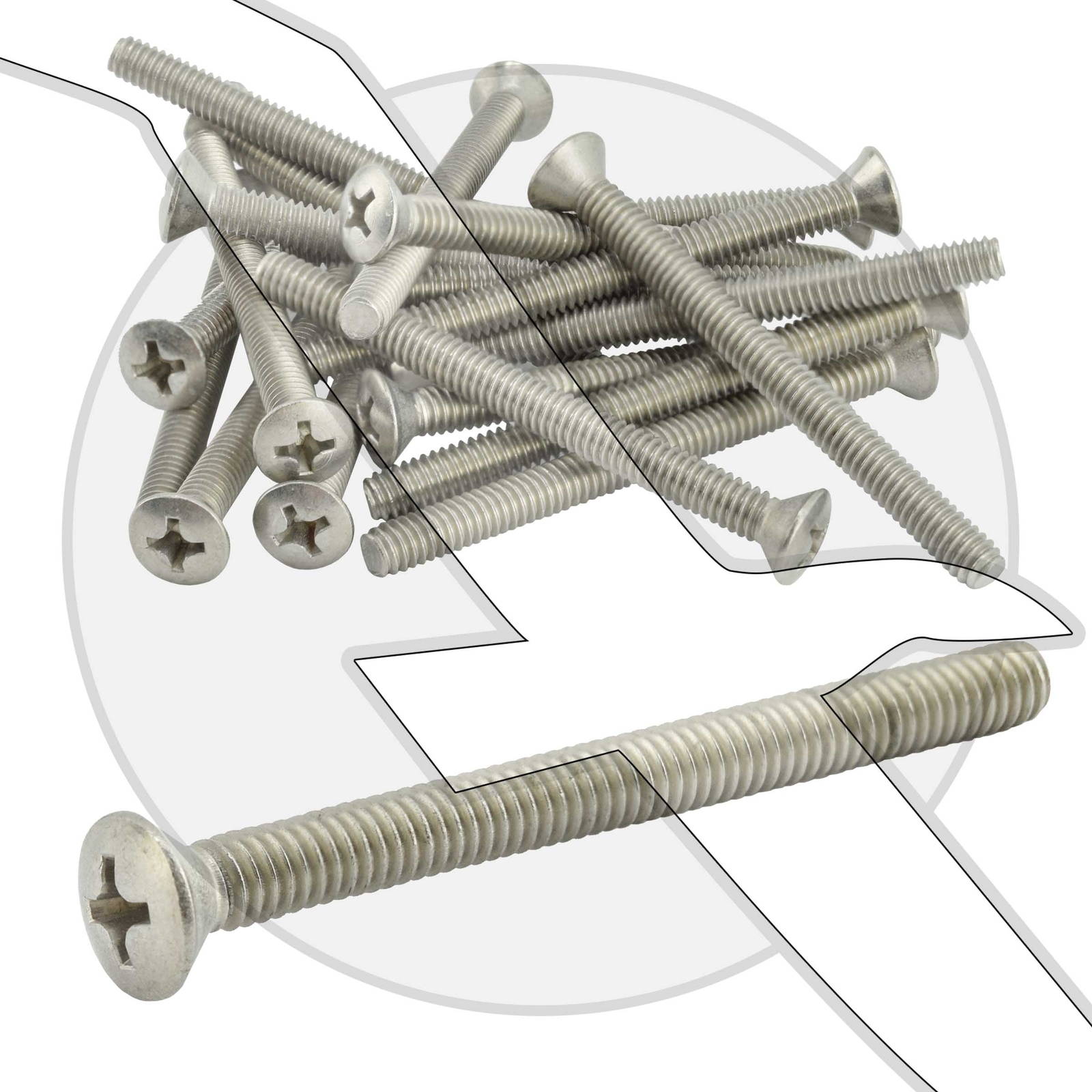 #8-32 x 2″ Stainless Steel Phillips Oval Head SS Machine Screw