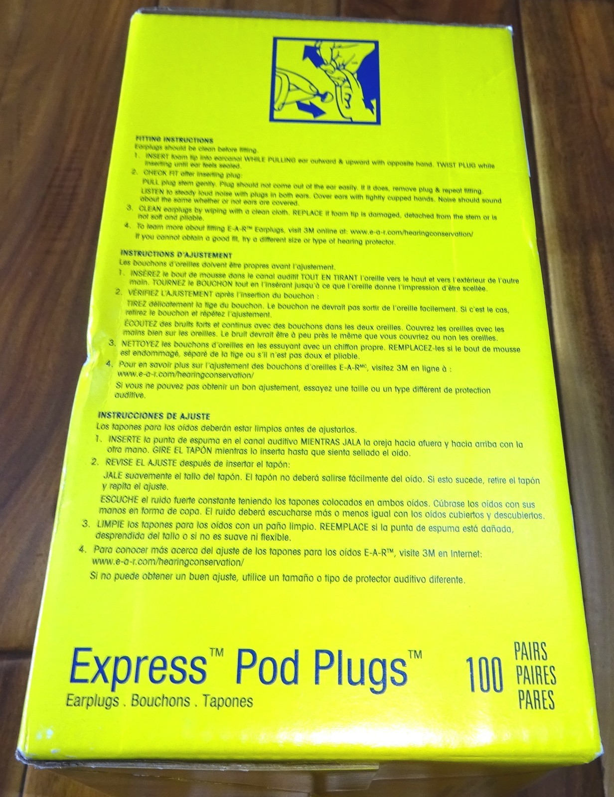 3M E-A-R Express Pod Plugs Corded Assorted Colors 100-Pairs….NEW