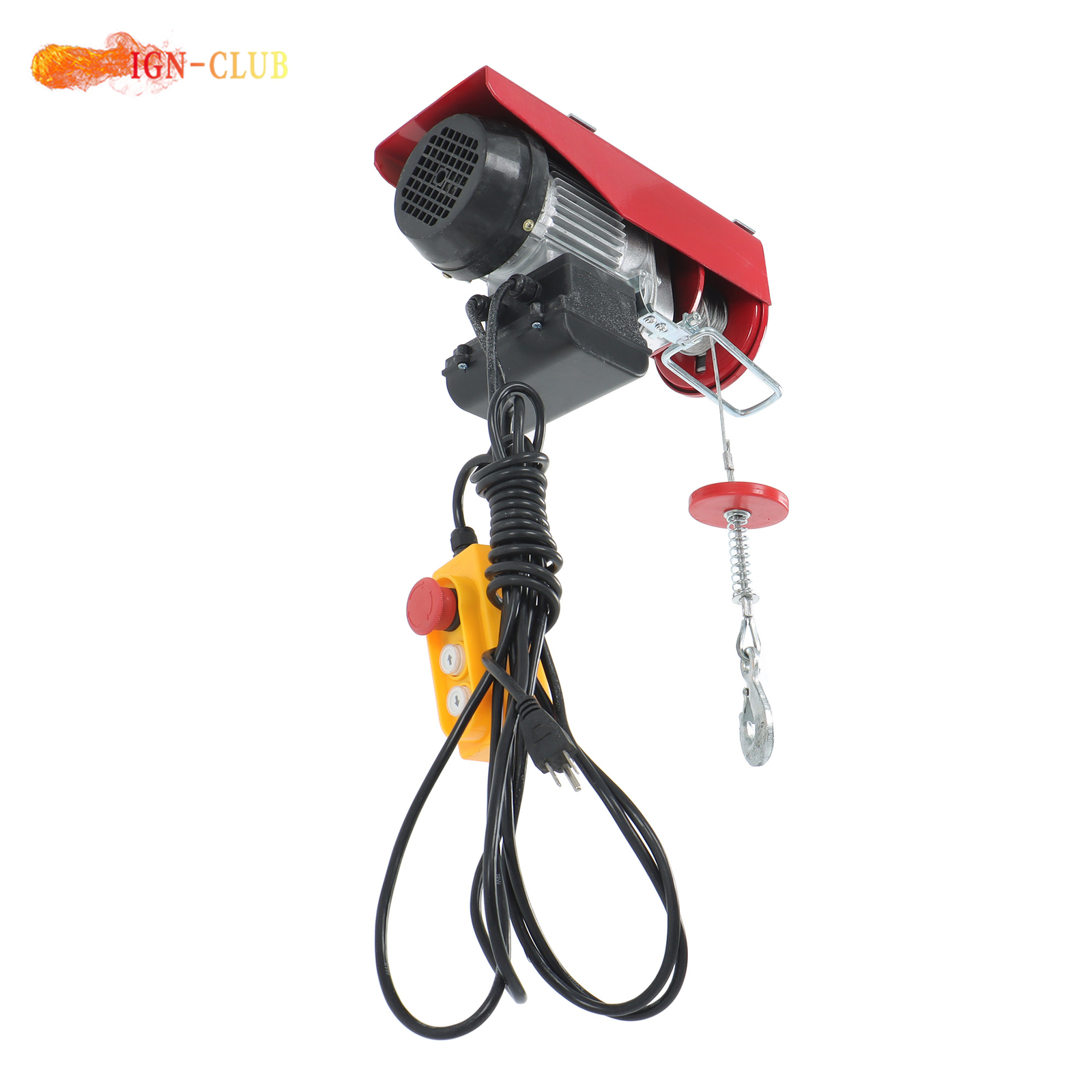 Industrial 110V Electric Winch 440LB Lifting Capacity 14FT Remote Garage Hoist