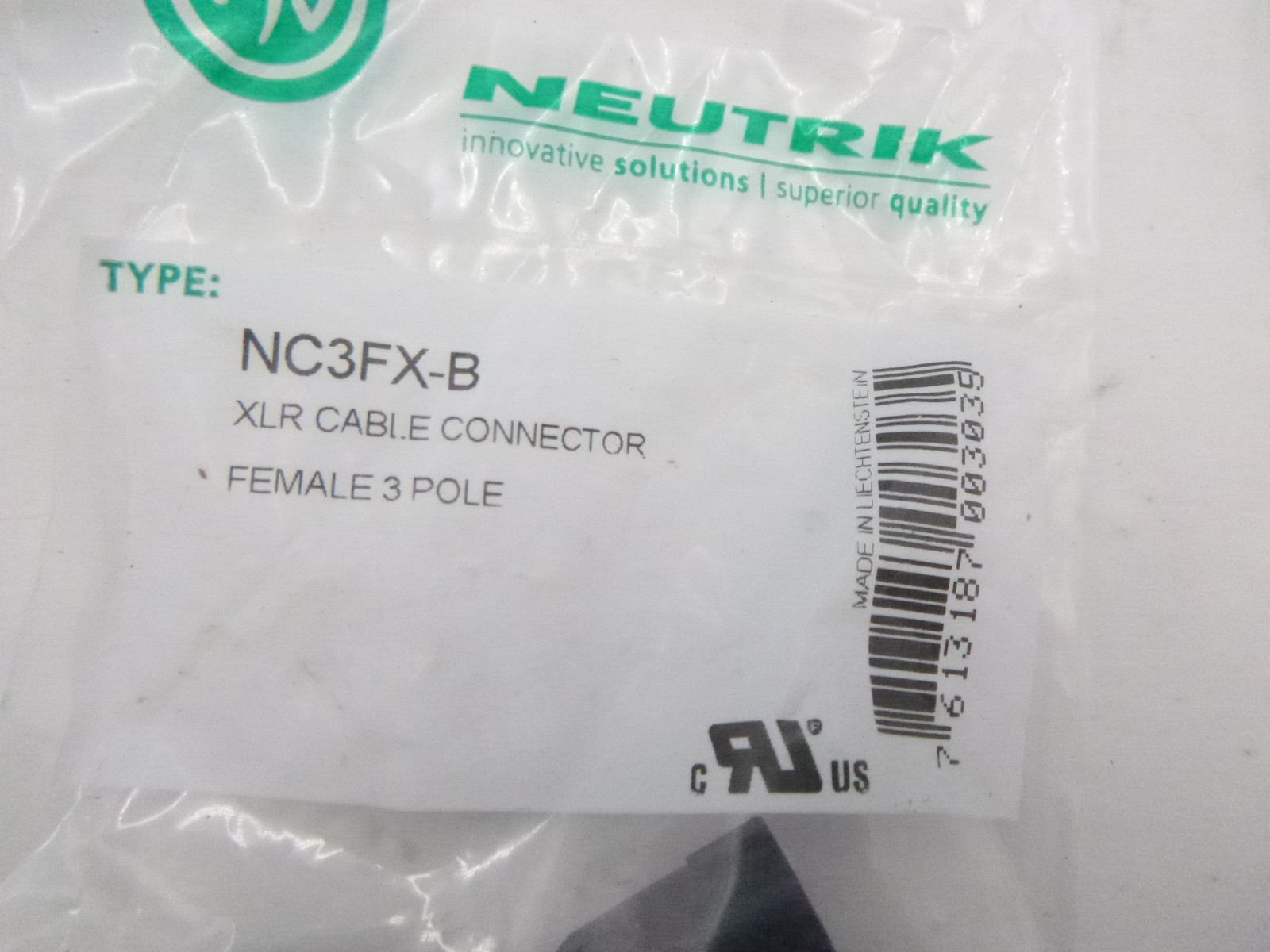 15 PK Neutrik NC3FX-B XLR Female Connector 3 Pin Microphone