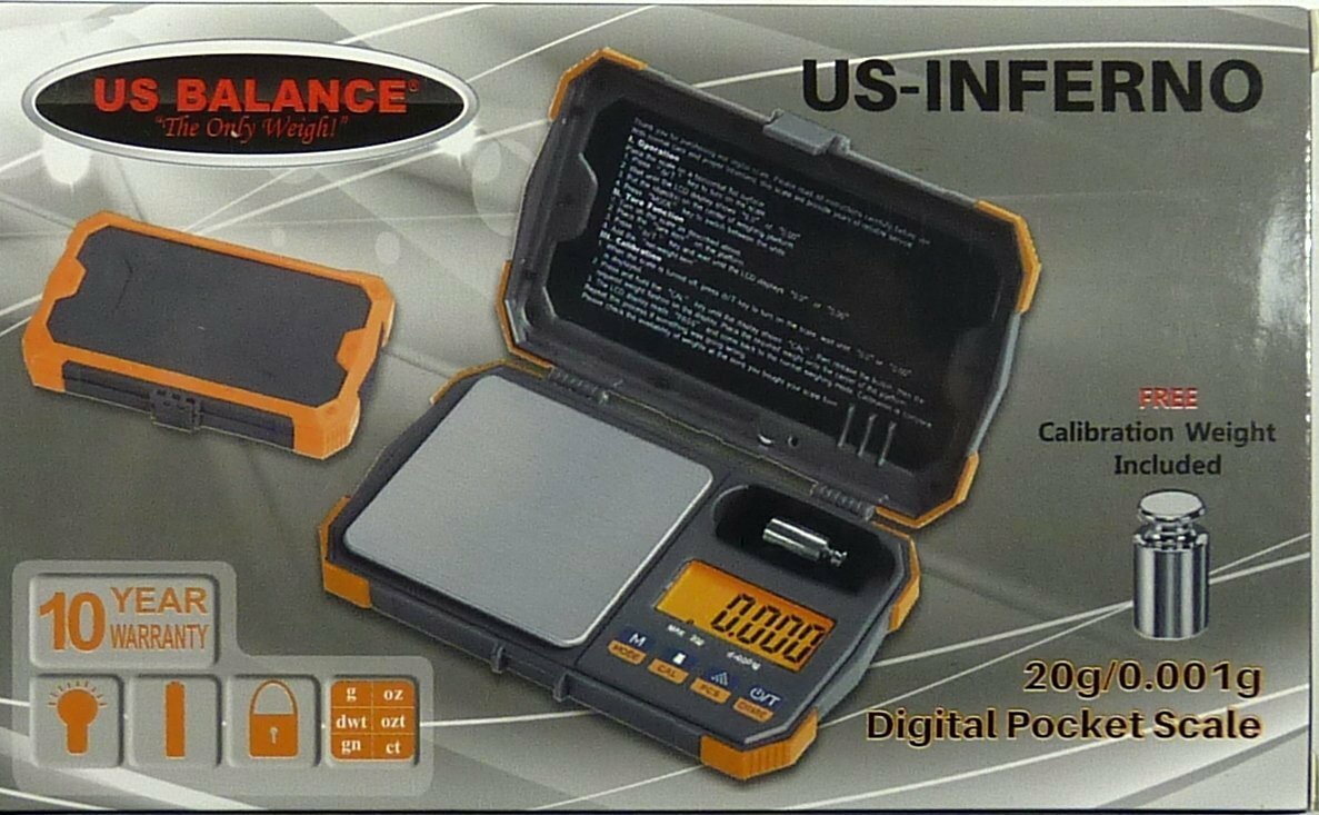 20g x 0.001g Digital Pocket Scale With Cal Weight Herb Gram Jewelry Karat Gold
