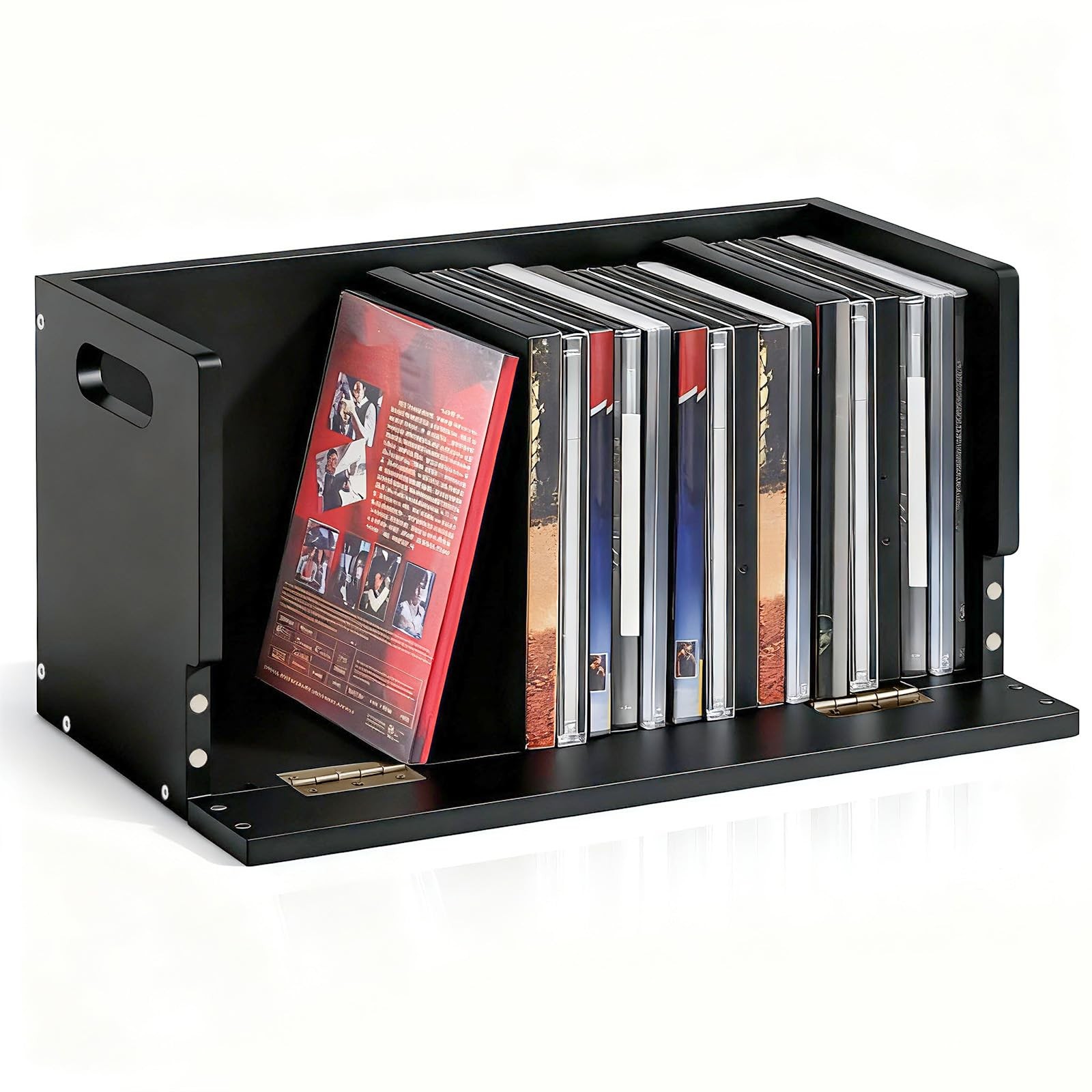 CroBlissful 1 Pack Wooden DVD Storage about 17.1 x 6.9 x 8 inches, Black