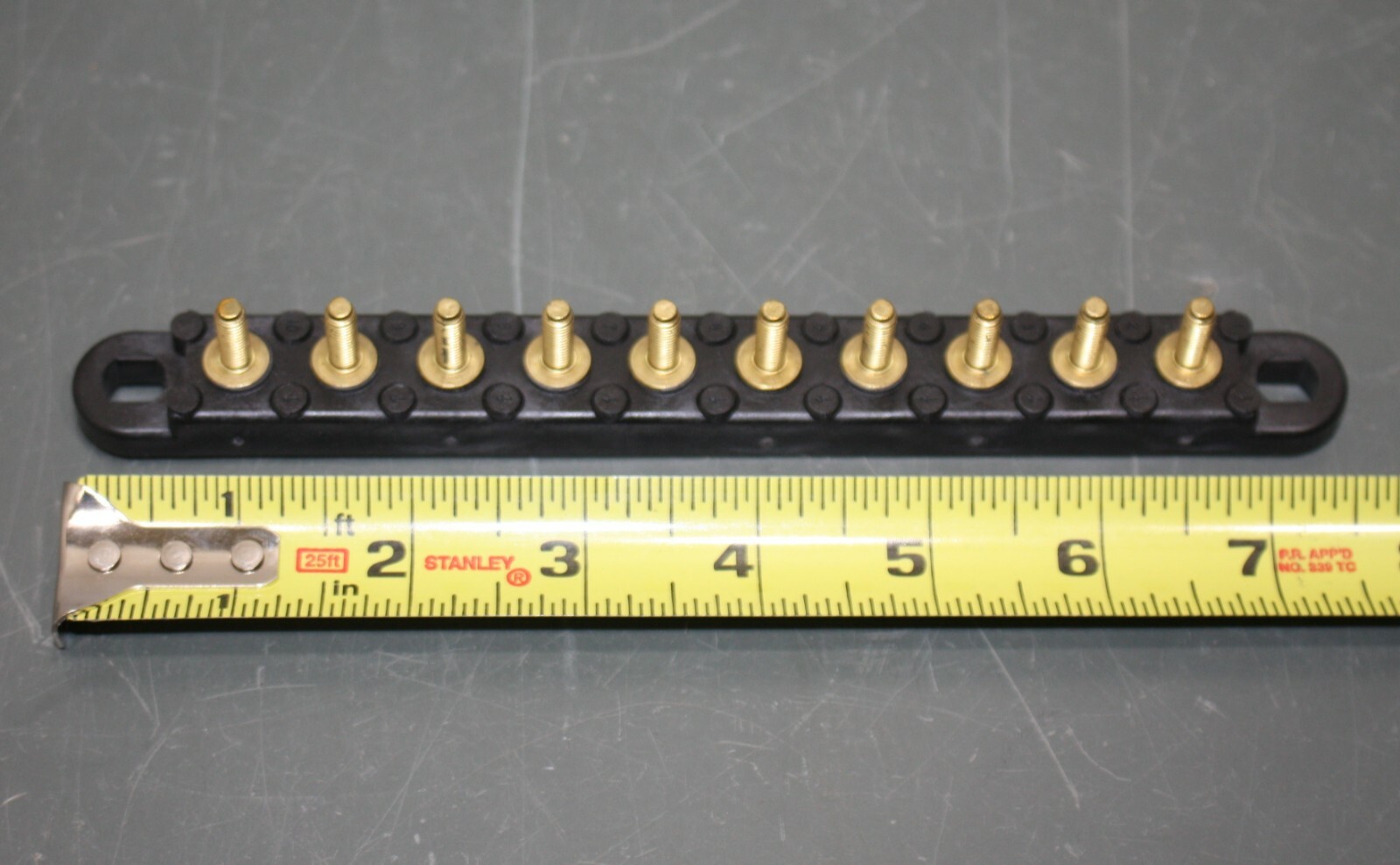 Bussmann Stud Junction Block JB1032-120-10, 30A, 300V, 10 Position, Brass, 10-32