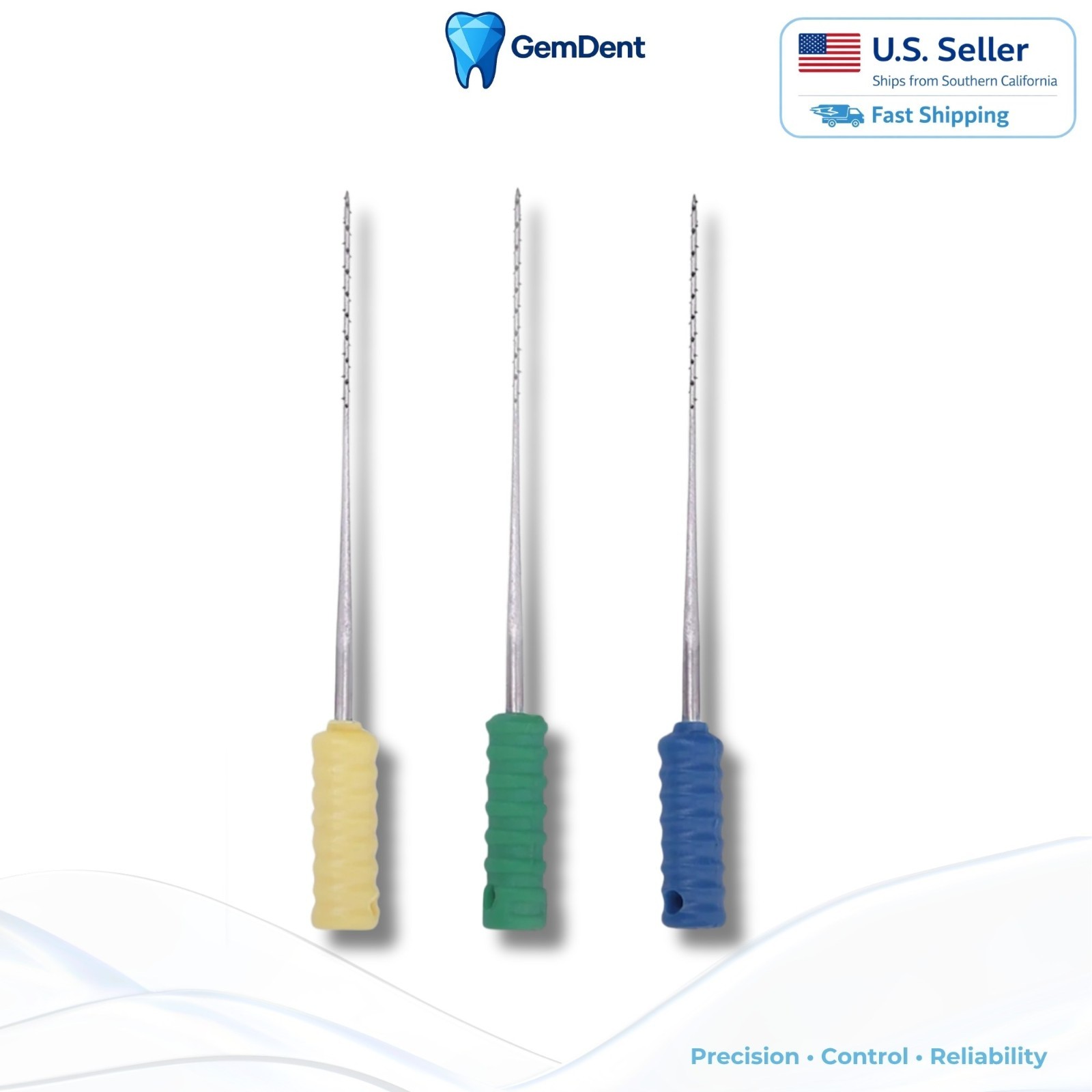 GemDent Dental Barbed Broaches Nerve Extractor Root Canal Pulp Removal #0-6 10pk
