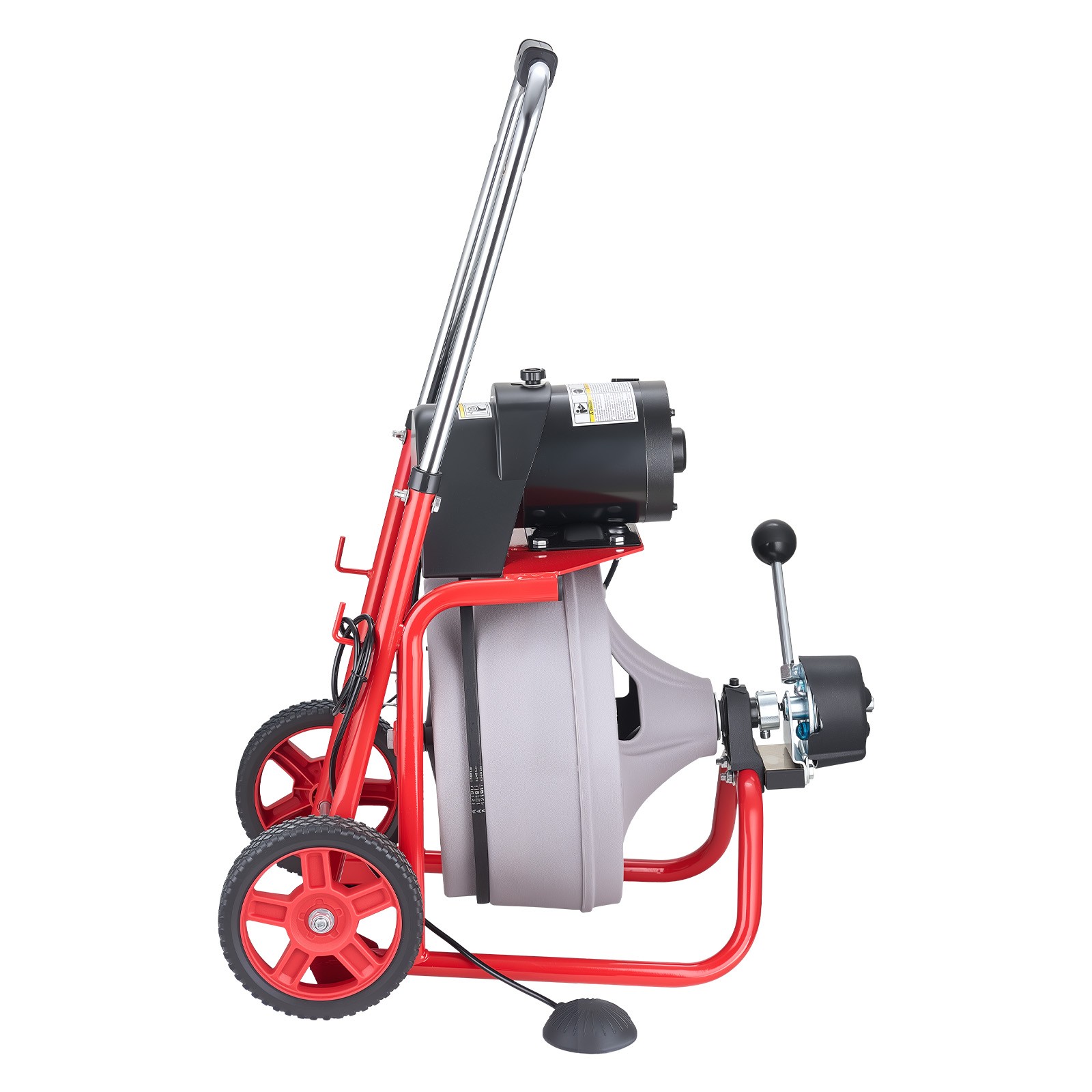 VEVOR Drain Cleaner Machine 100FT x 3/8 Inch Auto Feed with Wheels & 8 Cutters