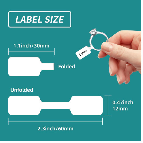 500Pcs Jewelry Tags Roll Price Identify Jewelry Price Tags Stickers Labels Ring