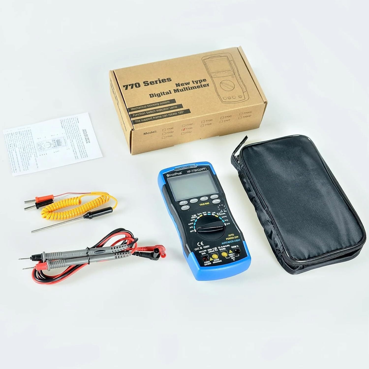 HoldPak Digital Multimeter Auto-ranging TRMS NCV Bluetooth Current Voltage Meter