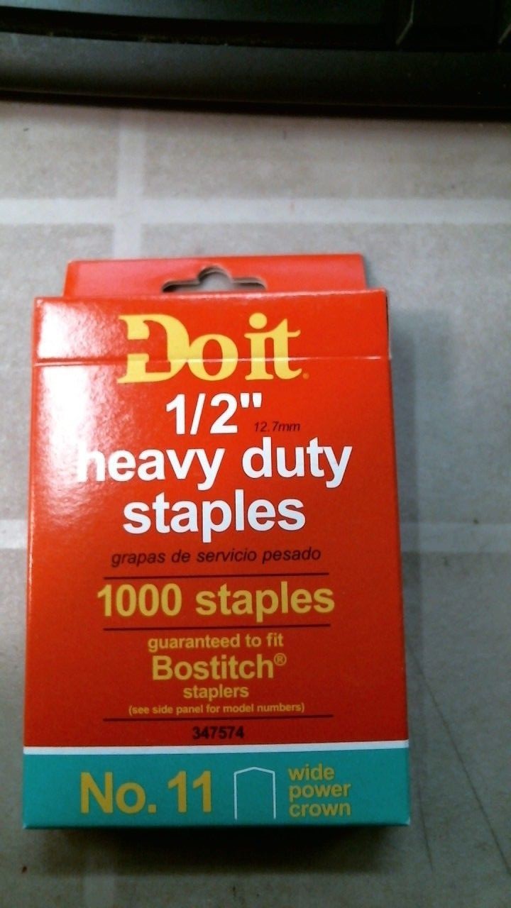 DoitBest 347574 1/2″ Heavy Duty Staples, #11, Wide Power Crown, 1000 ct. FS