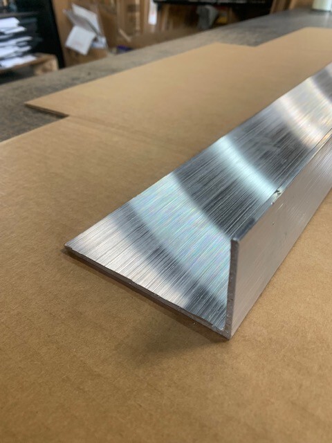1/8″ Thick x 2″ x 4″ Aluminum Angle x 14″ Length, 6063-T52 Aluminum