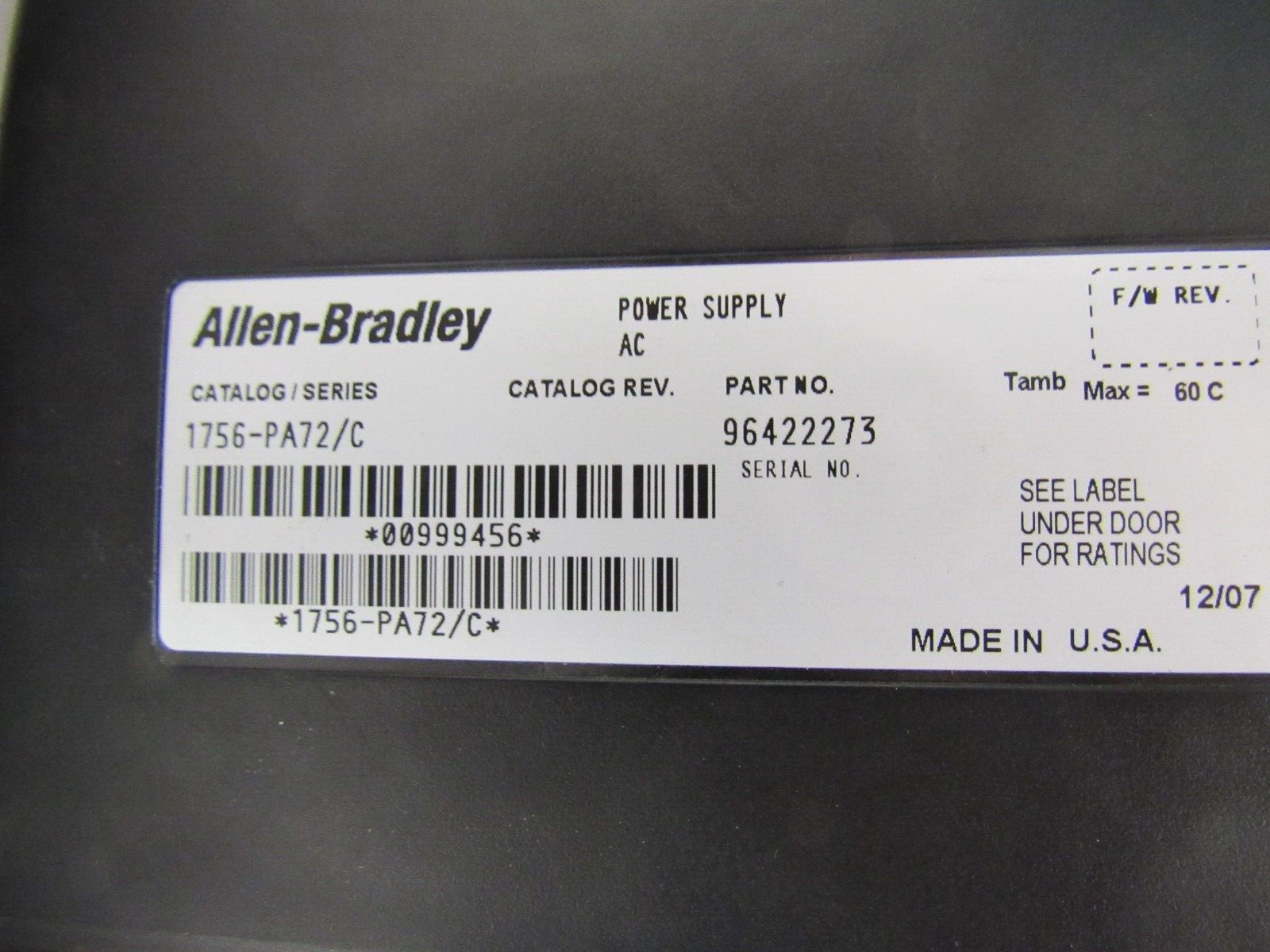 ALLEN BRADLEY CONTROLLOGIX SYS. w/PARALLEL UNIT 1756-L61 w/30QTY I/O MODULES XLN