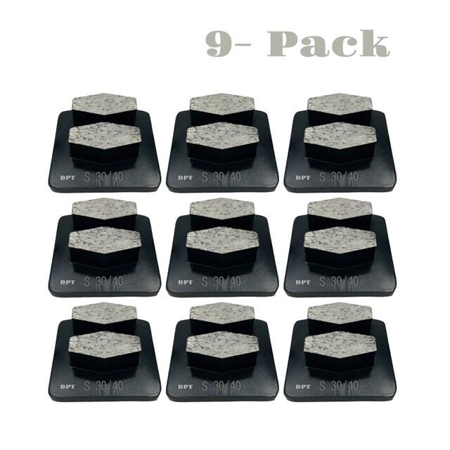 Grinding Discs for Husqvarna PG Grinders Hard Concrete Surface 30 Grit 9 Pack