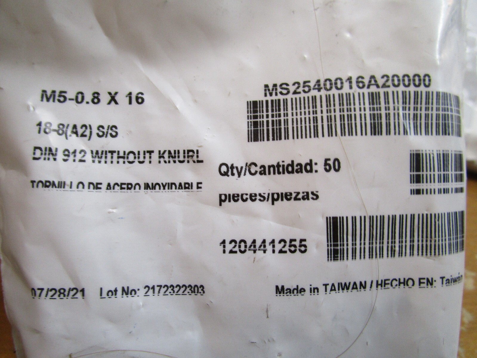 M5-0.8 x 16mm ISO 4762/DIN 912 Hex A2-70 Stainless Steel Socket Cap Screw QTY 50