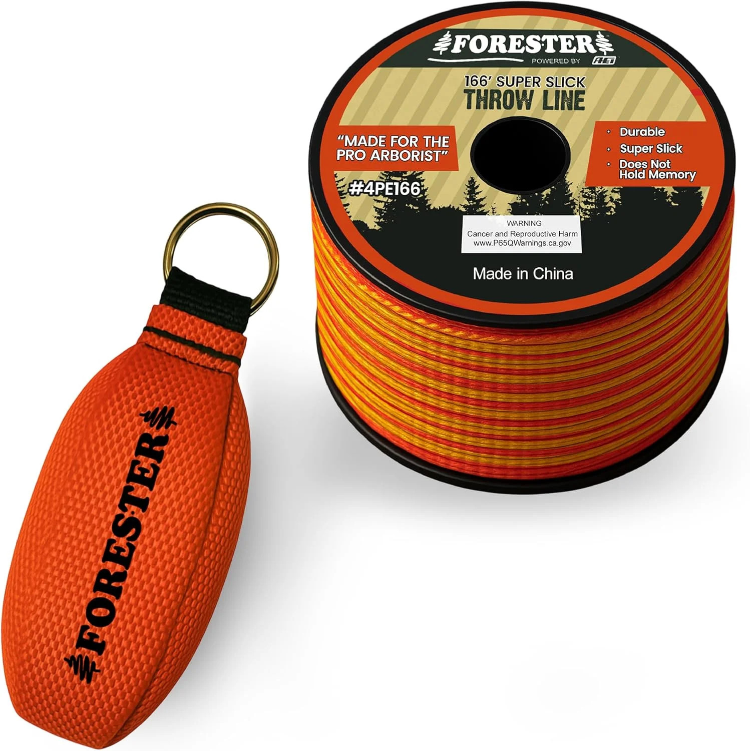 FORESTER Arborist Throw Line Kit | Throw Weight & 166ft Rope | Ultra Slick 100%