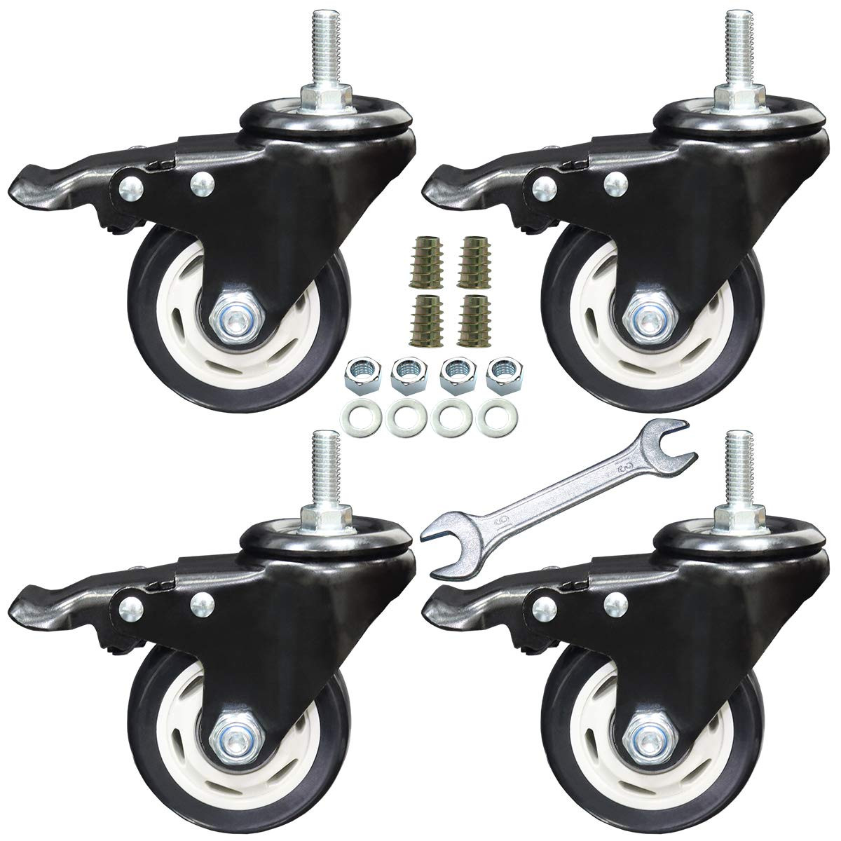 3 Inch Stem Casters Swivel Stem Mount Industrial Castors with Imperial Size Thre