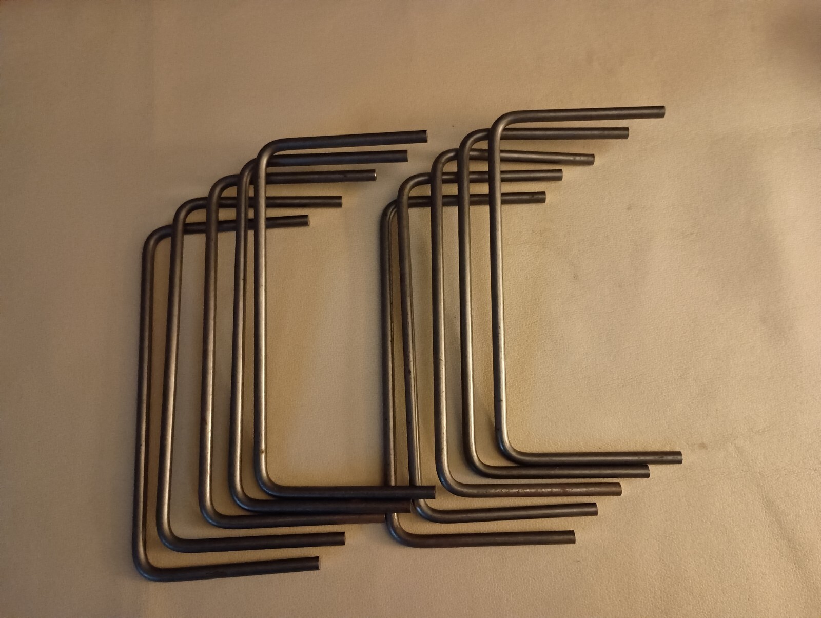 Lot of 10 Weld On 1/4″ Steel Rod Handle 8.750″ x 4.250″ x 1/4″ pits, grills, etc