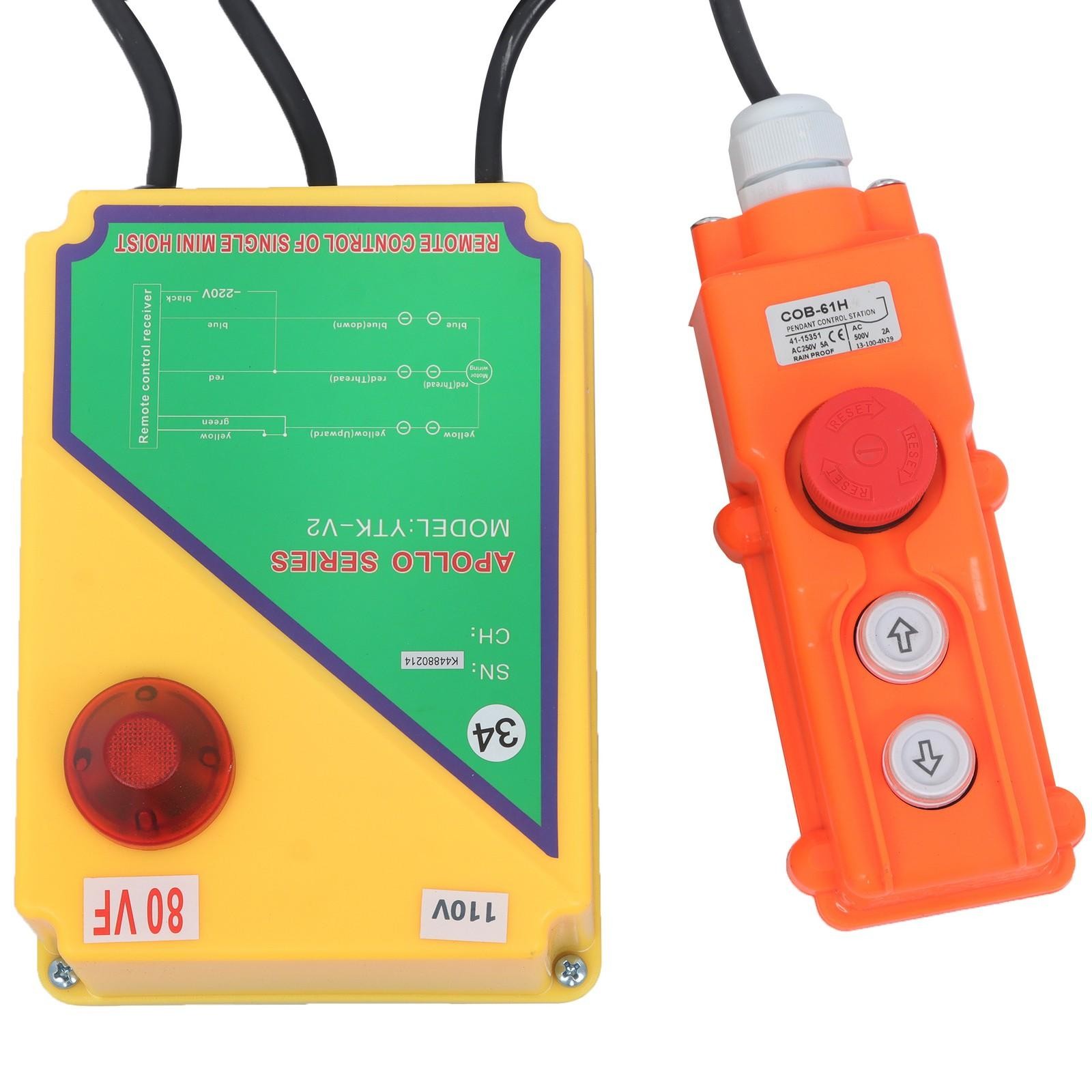 1320lbs Electric Hoist w/ Wireless & Wired Dual Control 40ft/20ft Lifting Height
