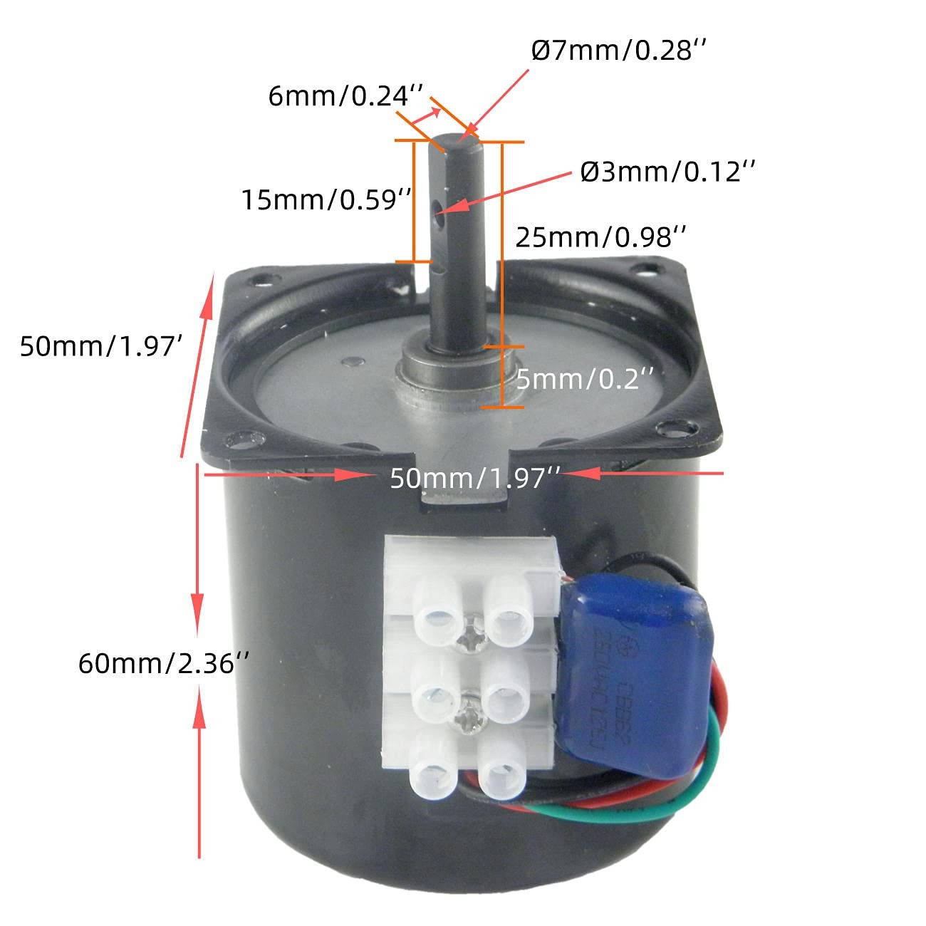 Permanent Magnet Synchronous Gear Motor 60KTYZ 110V 15/18r/min CW/CCW Bracket