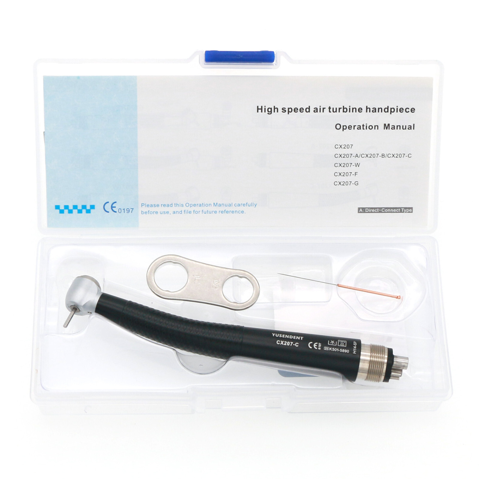 US COXO Dental Colorful CX207-C High Speed Air Turbine Handpiece 4 Hole M4 Blue