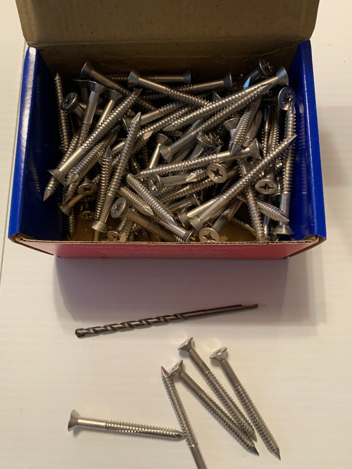 1/4″ x 2-3/4″ 304 Stainless Steel Flat Head Concrete Screws 100 pieces NEW