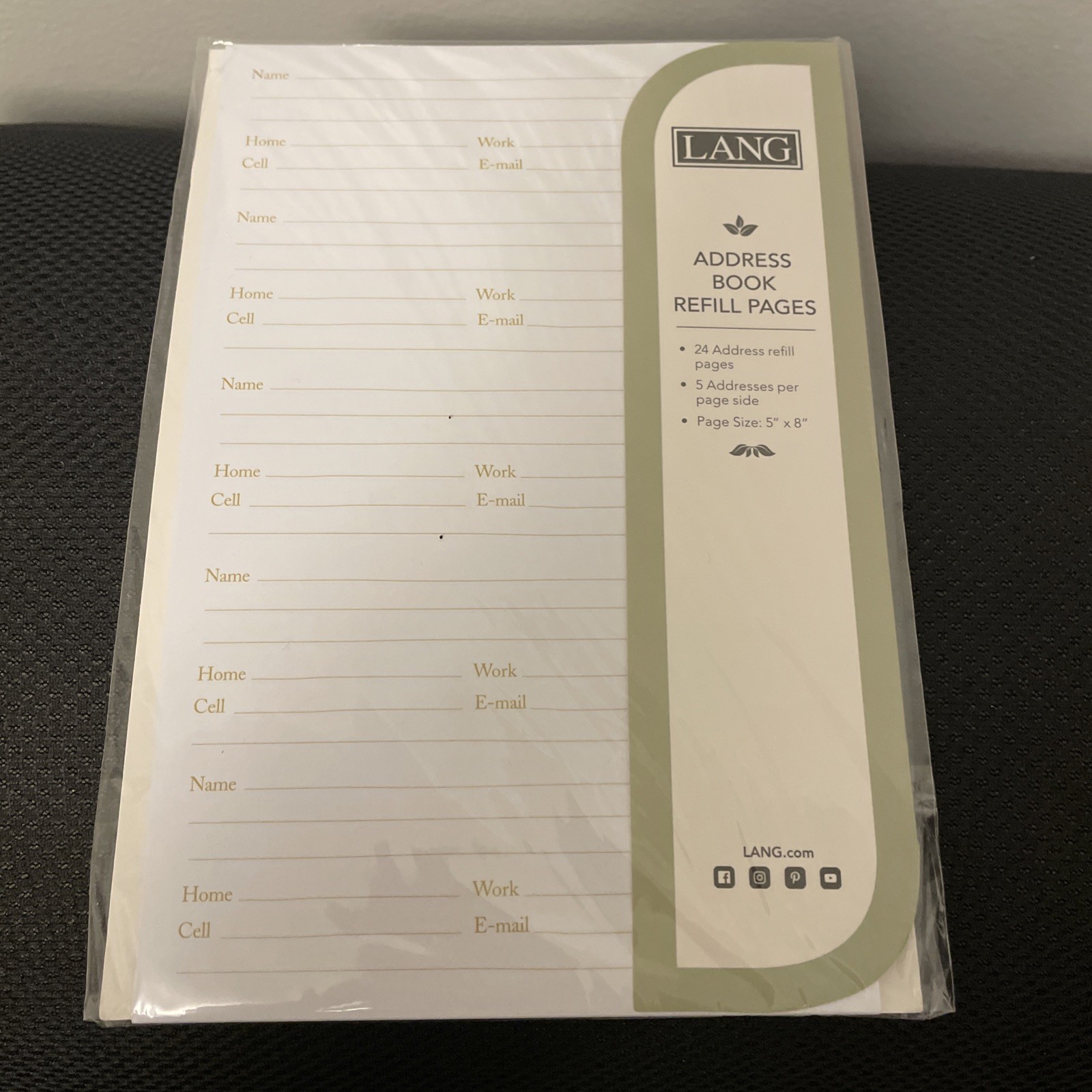 Lang «Natures Journal” New Address Book 3 Ring Binder Hardcover W Refill Pages