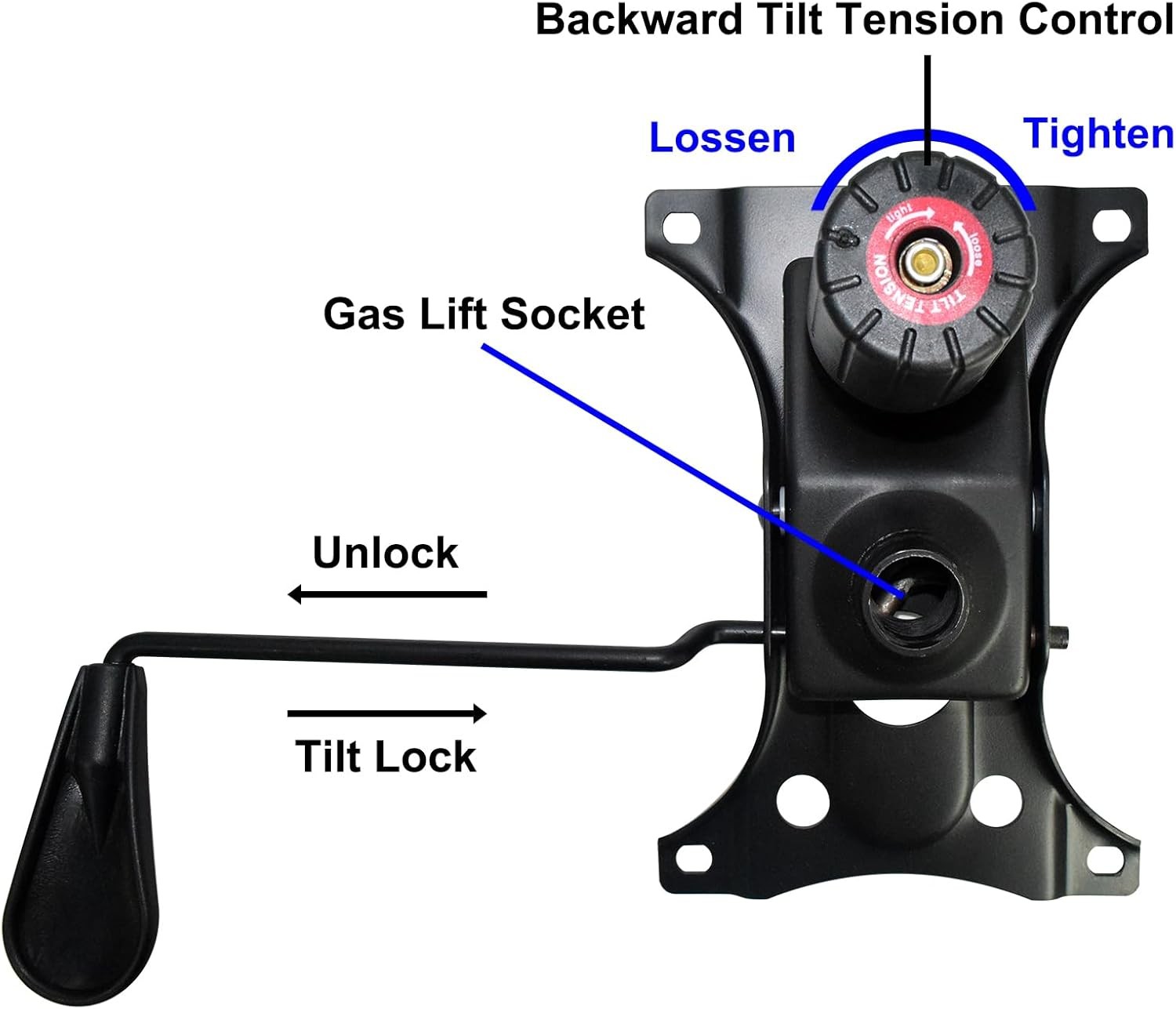 Heavy Duty 300 LBs Office Chair Tilt Mechanism Replacement Parts, 5.9» x 8.6″ M