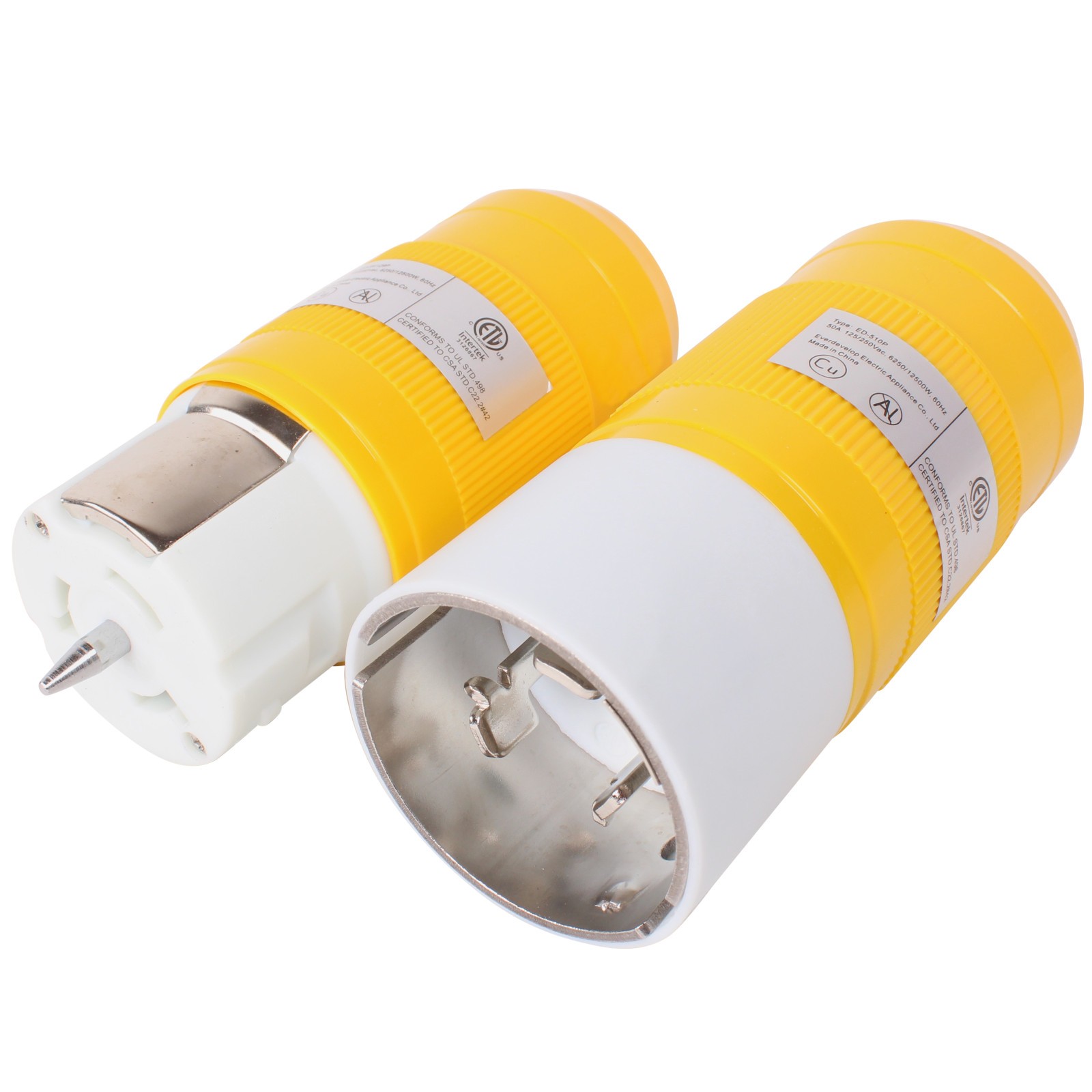 CS6364C + CS6365C Combo Set 50 Amp 125/250V 4-Prong Twist Lock Plug & Connector
