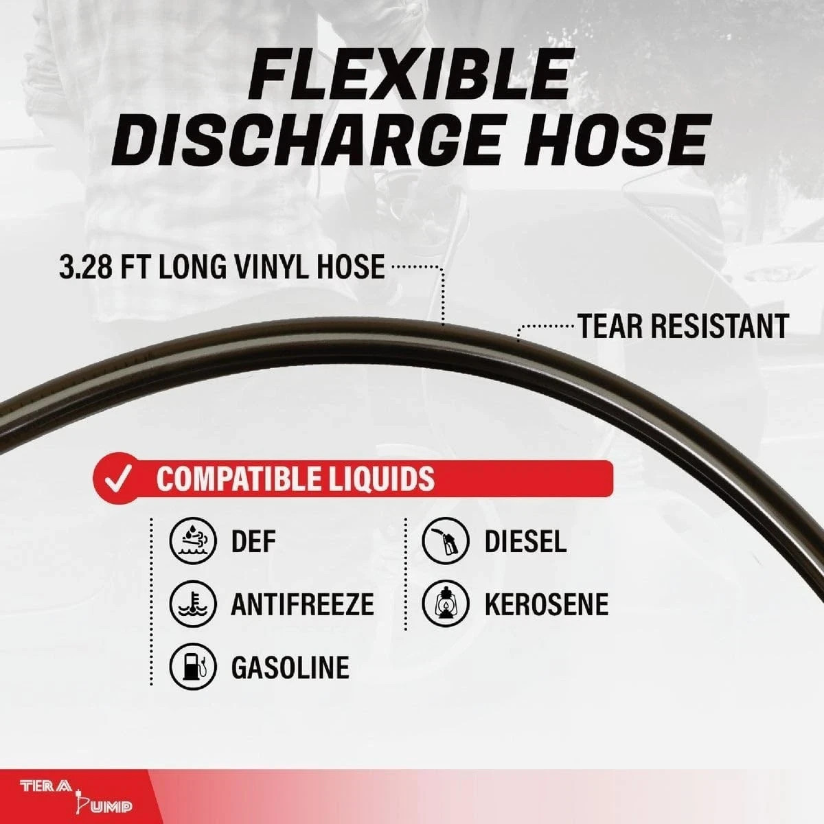 Tera Pump TREP01-T / 20082, Battery Powered Fuel Can Transfer Pump, 2.4 GPM