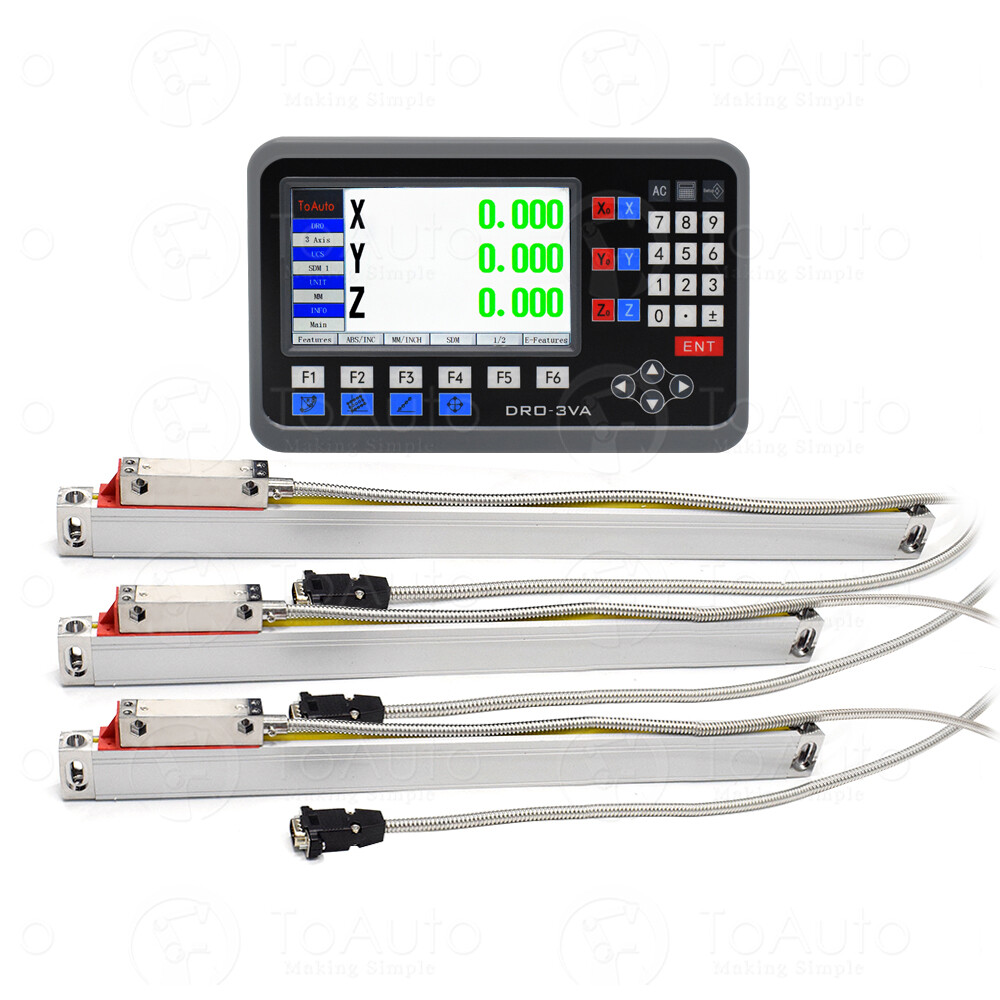 2/3 Axis LCD DRO Digital Readout 5um TTL Linear Glass Scale CNC Milling Lathe US