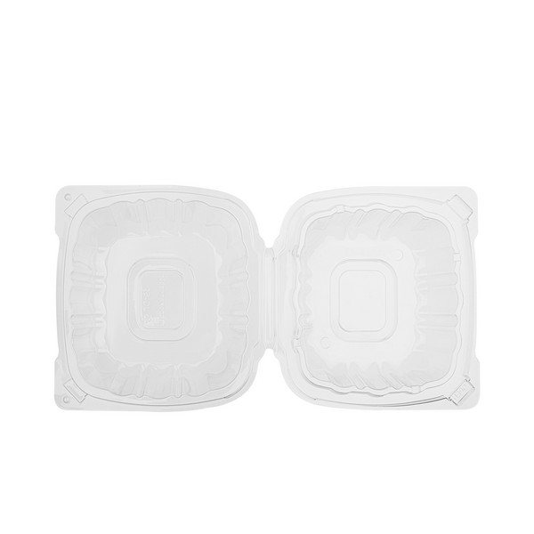 Karat 6” x 6″ PP Plastic Hinged Container, Clear – 300 pcs
