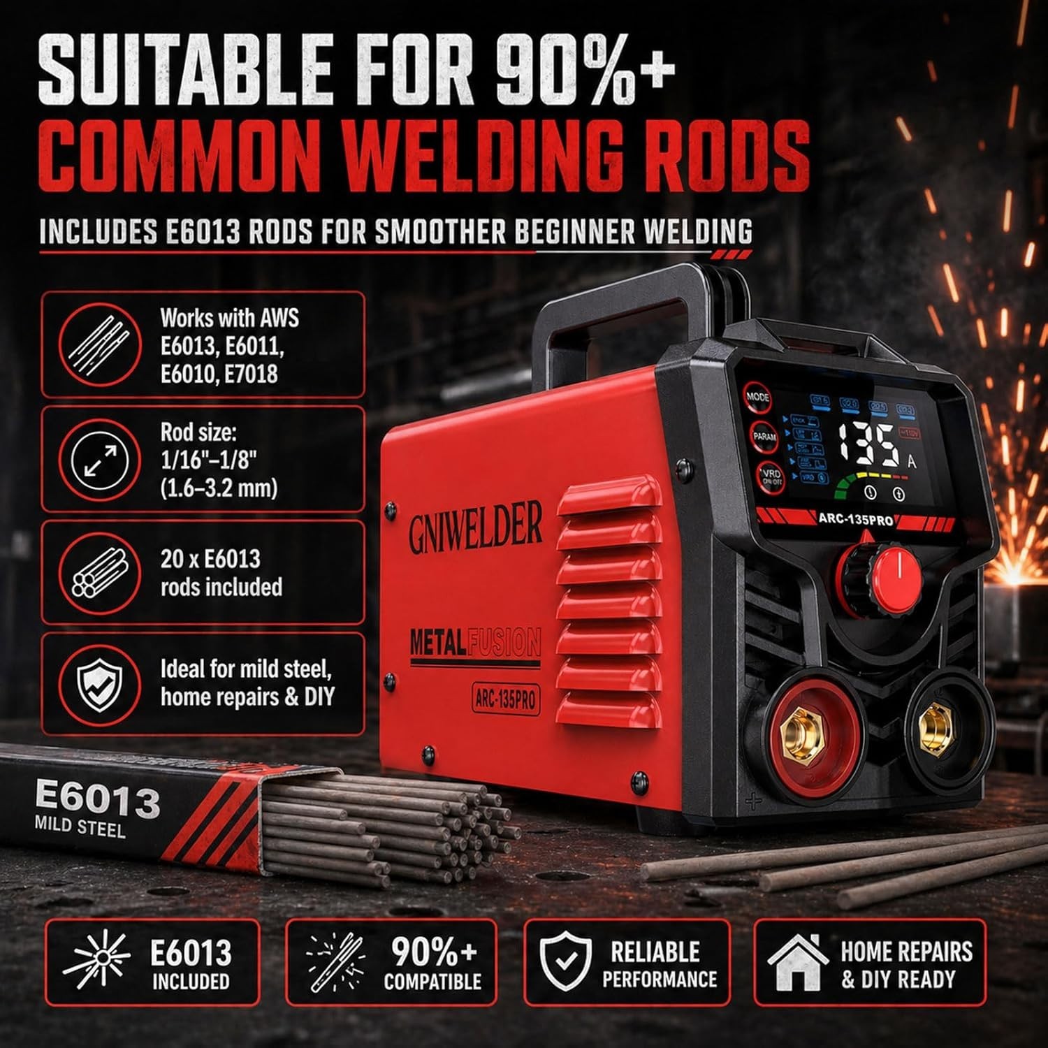 110V Portable Stick Welder ARC Inverter Welding Machine IGBT MMA Welder DIY