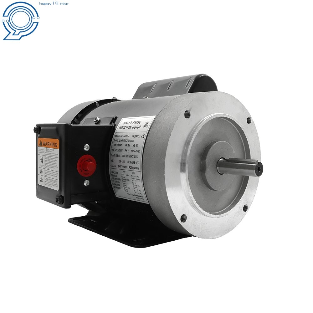 115V/230V 3/4 HP Electric Motor Single Phase 1725 rpm 5/8» shaft 56C Frame