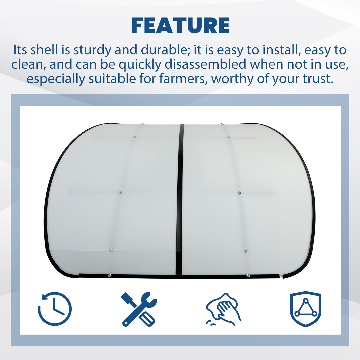 White Tuff Top Tractor Canopy 48″ X 52″ For 2″ x 2″ or 2″ x 3″ ROPS