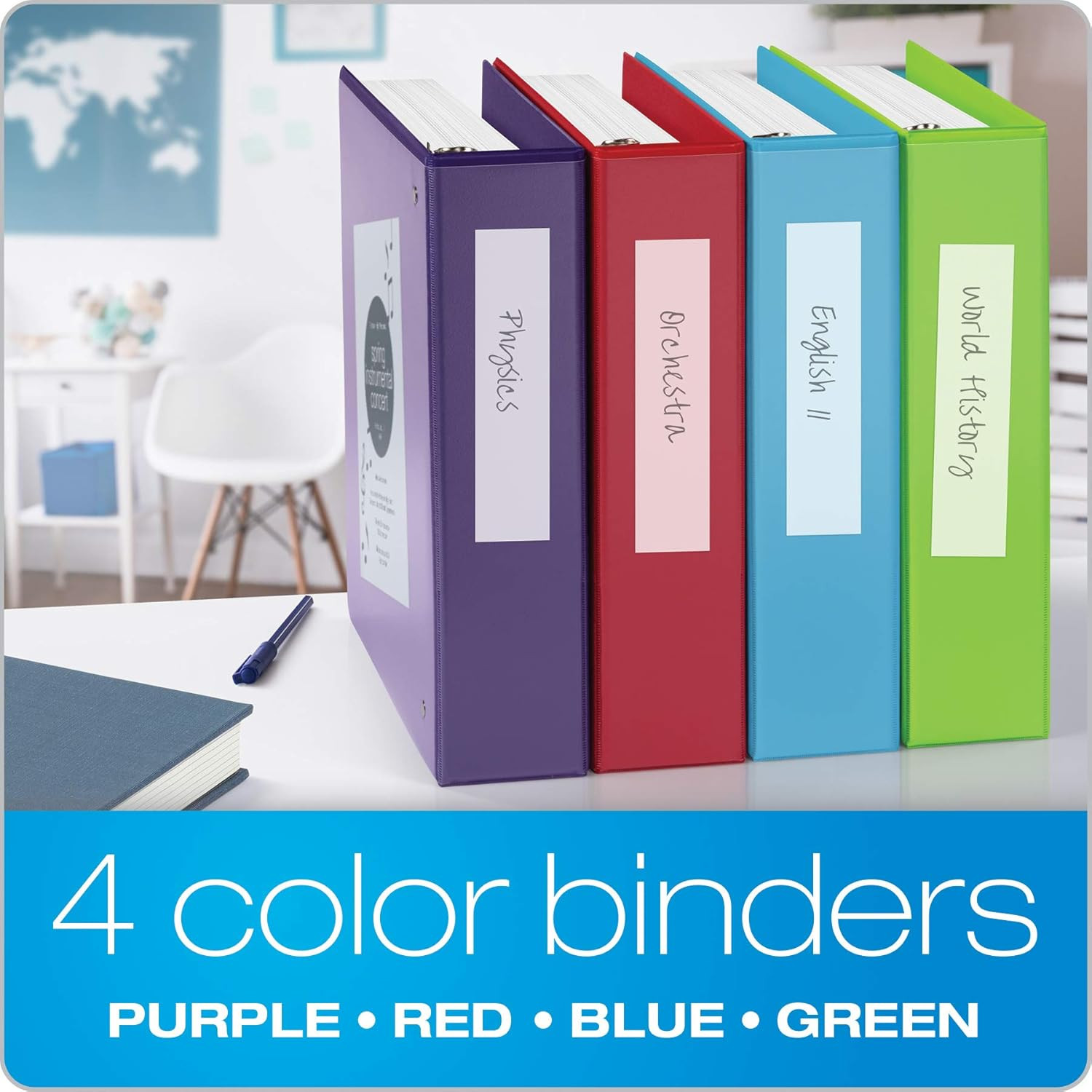 Cardinal 3 Ring Binders, Binders for School and Office, Durable 2 Inch Binder wi