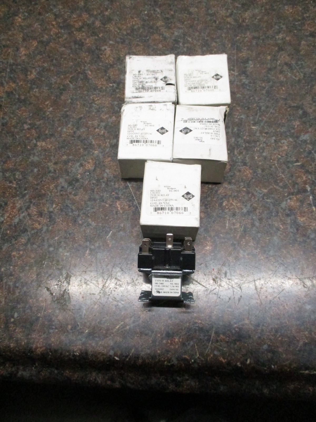 LOT OF 5 NEW White Rodgers Type 91 relay 12FLA 60LRA 125VAC 90-340 – 91-901